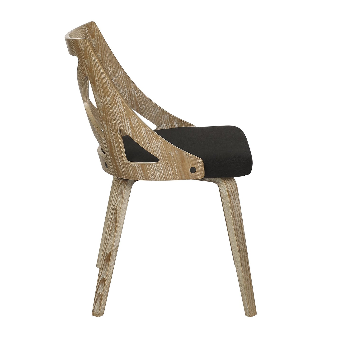 Majestic Office Furniture Farmhouse Chair in White Washed Wood and Blue Fabric - Set of 2