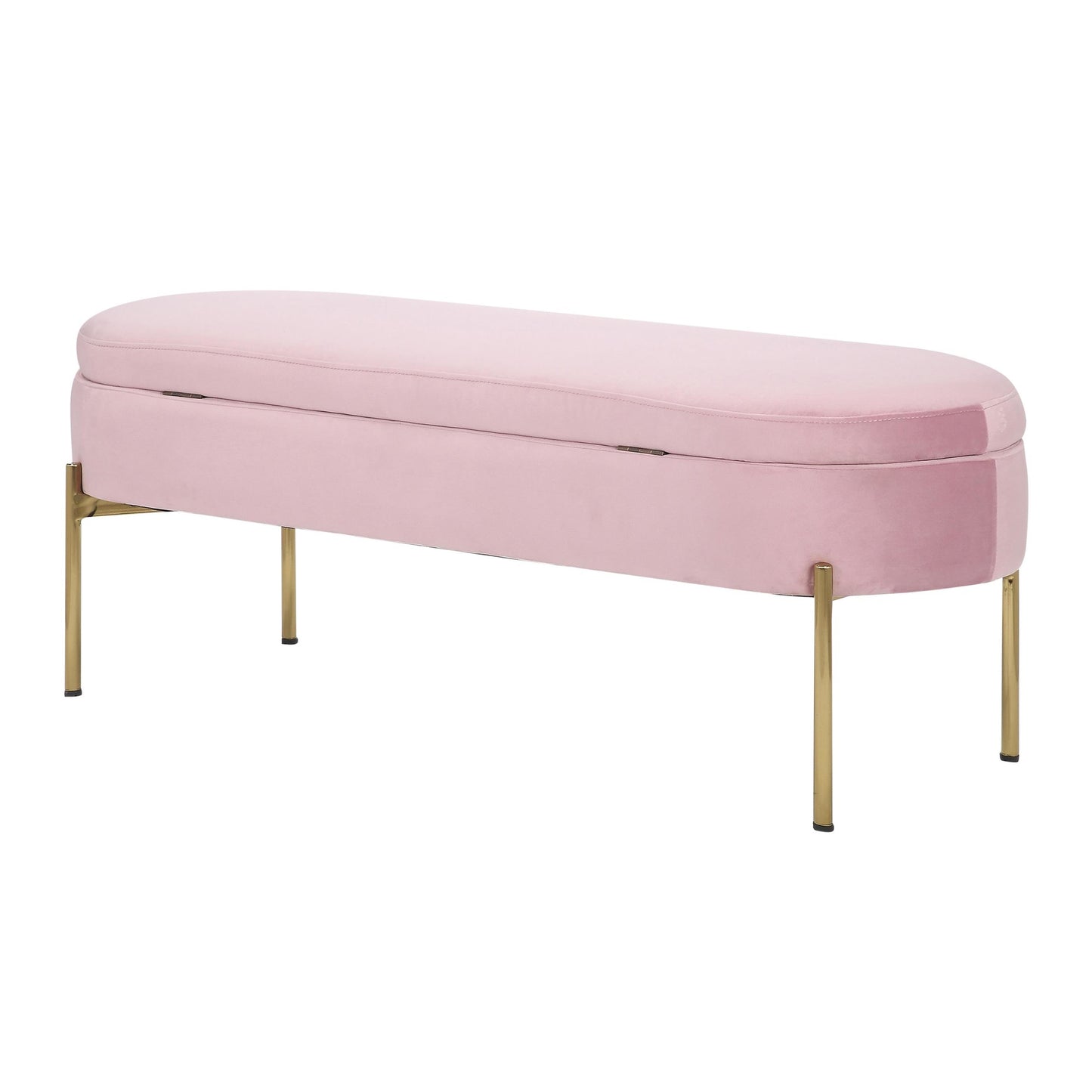 Majestic Office Furniture Contemporary/Glam Storage Bench in Gold Metal and Black Velvet