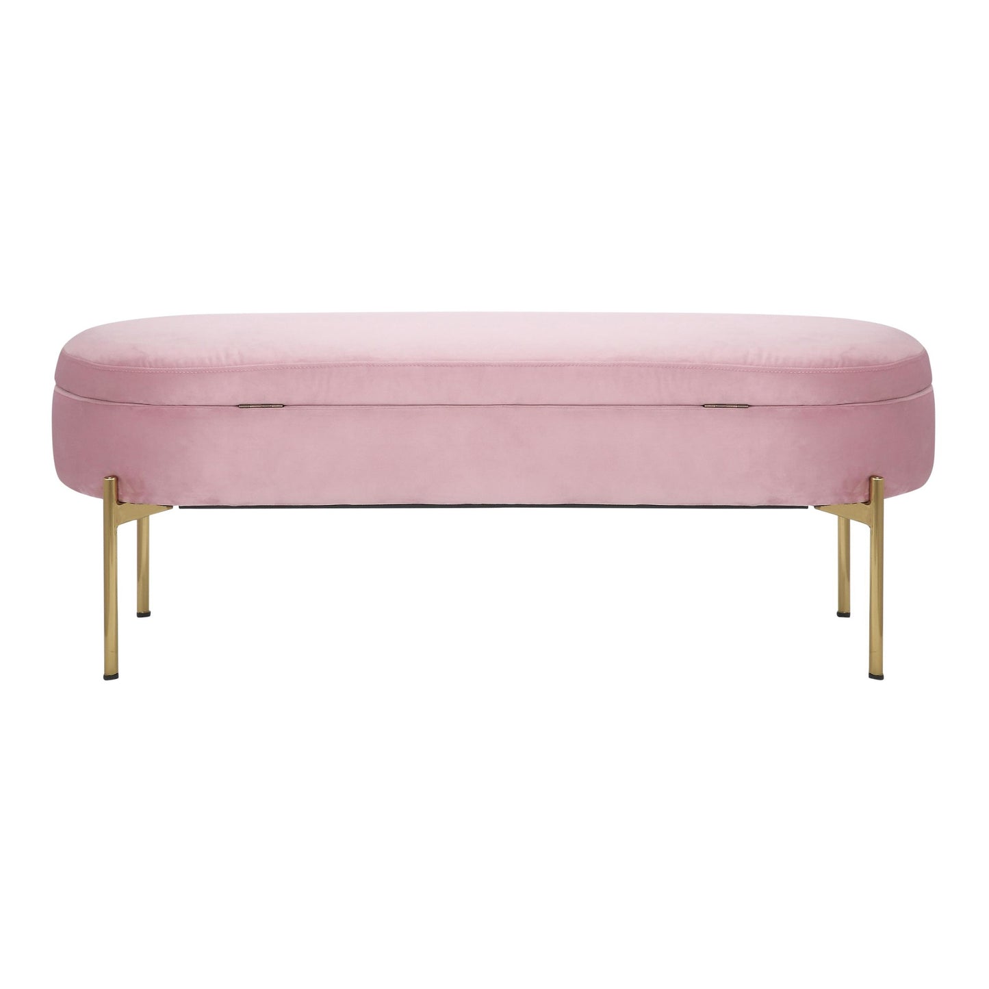 Majestic Office Furniture Contemporary/Glam Storage Bench in Gold Metal and Black Velvet