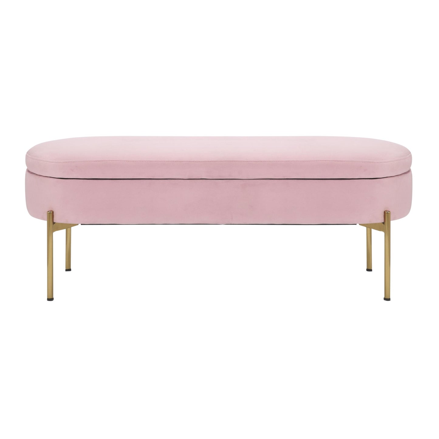 Majestic Office Furniture Contemporary/Glam Storage Bench in Gold Metal and Black Velvet