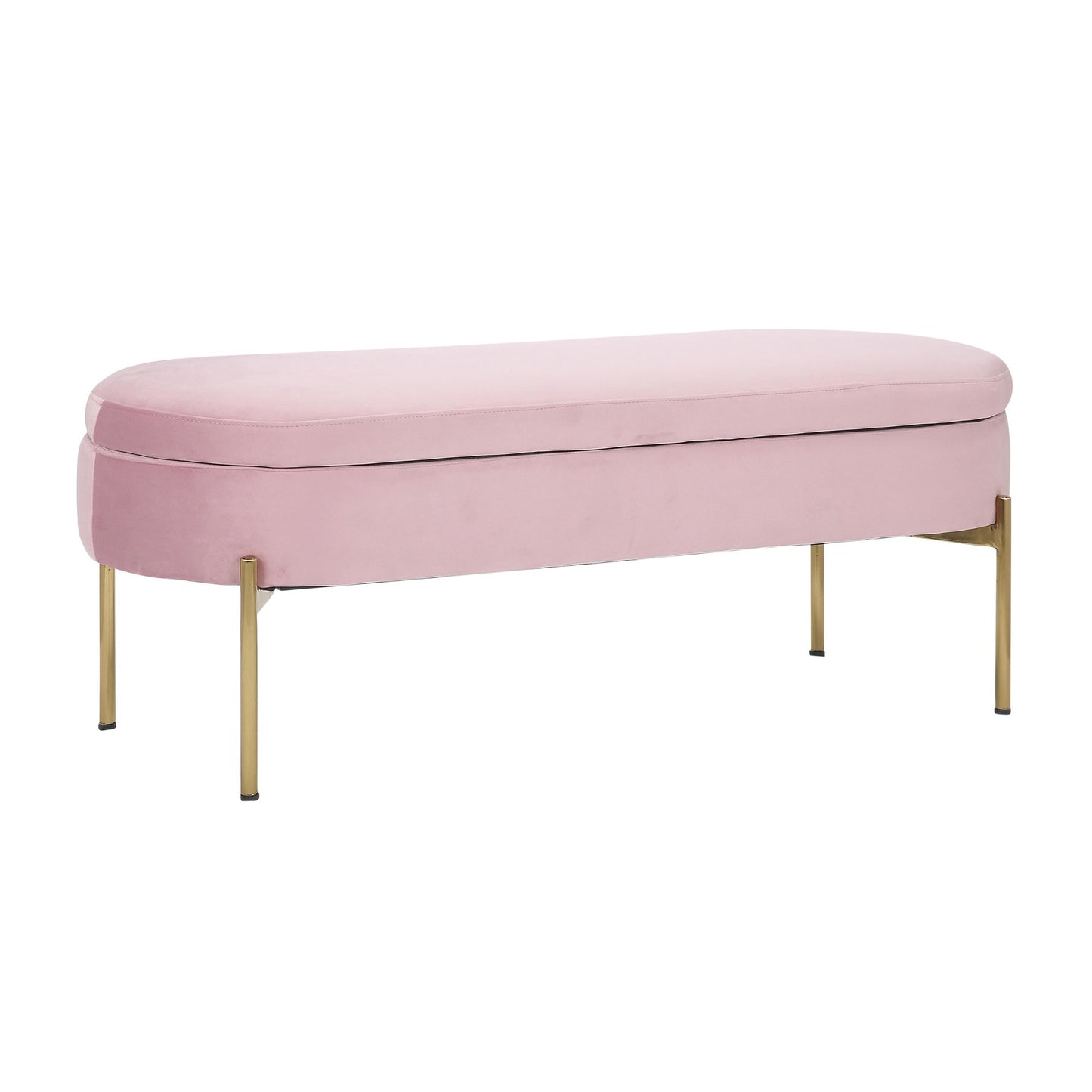 Majestic Office Furniture Contemporary/Glam Storage Bench in Gold Metal and Black Velvet