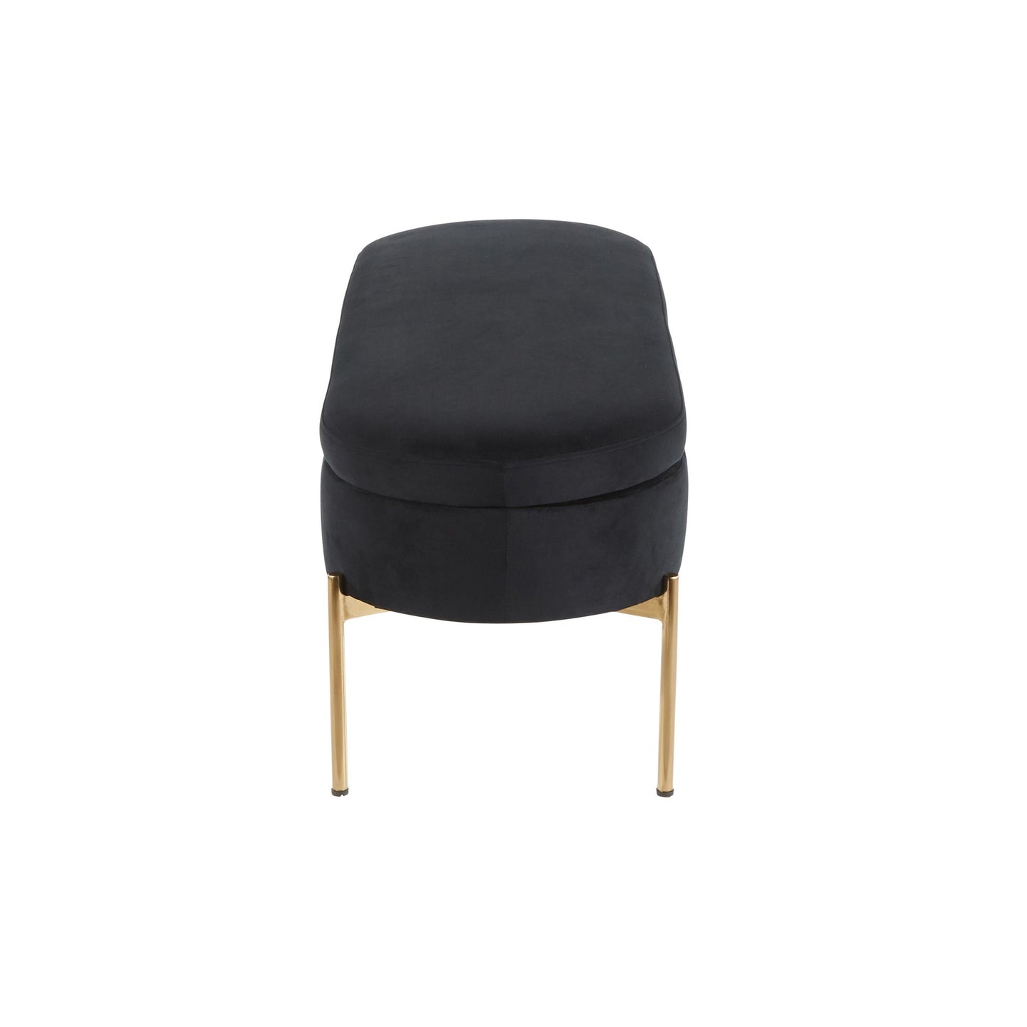 Majestic Office Furniture Contemporary/Glam Storage Bench in Gold Metal and Black Velvet
