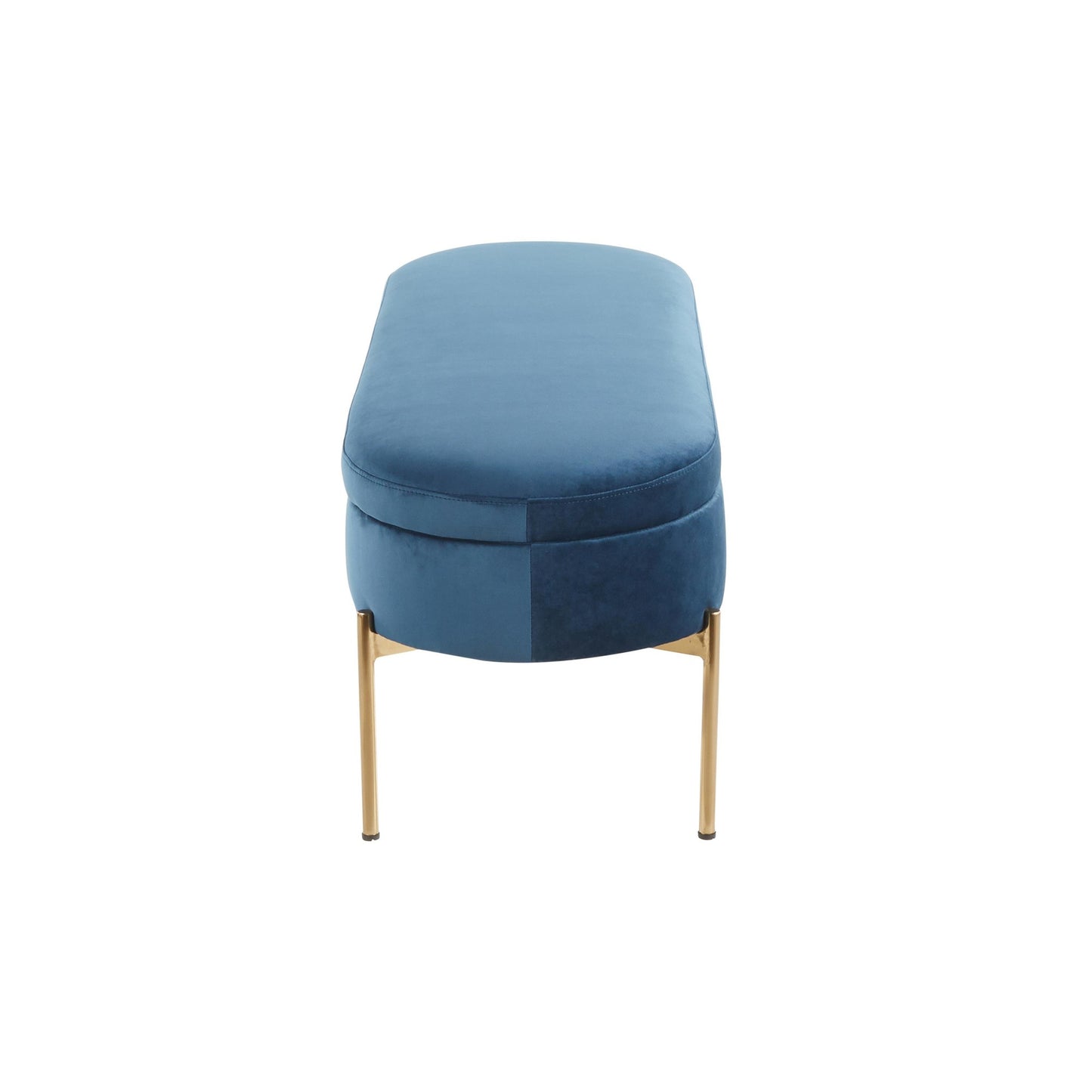 Majestic Office Furniture Contemporary/Glam Storage Bench in Gold Metal and Black Velvet