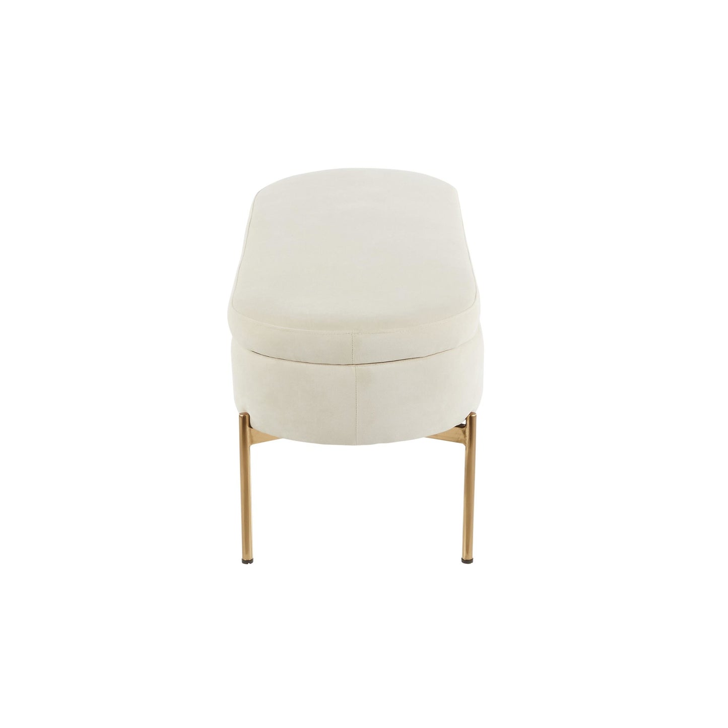 Majestic Office Furniture Contemporary/Glam Storage Bench in Gold Metal and Black Velvet