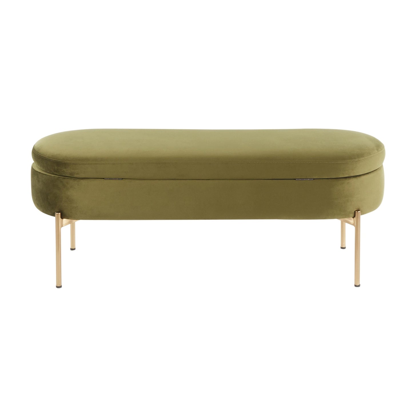 Majestic Office Furniture Contemporary/Glam Storage Bench in Gold Metal and Black Velvet