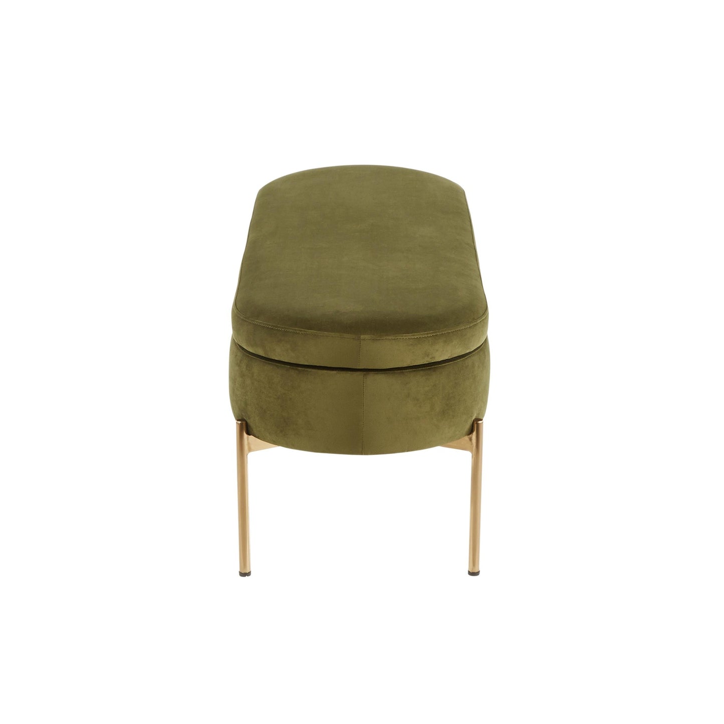 Majestic Office Furniture Contemporary/Glam Storage Bench in Gold Metal and Black Velvet