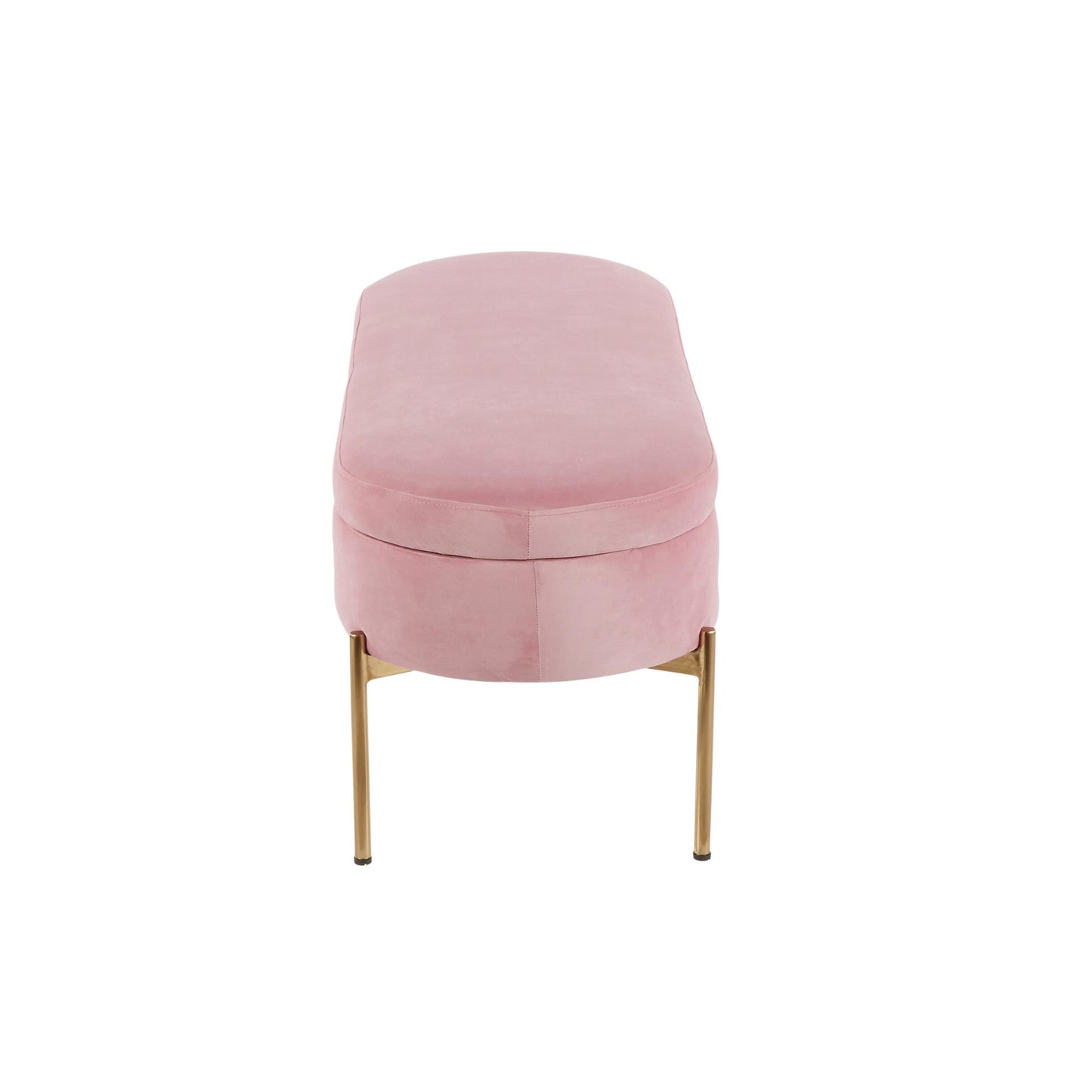 Majestic Office Furniture Contemporary/Glam Storage Bench in Gold Metal and Black Velvet