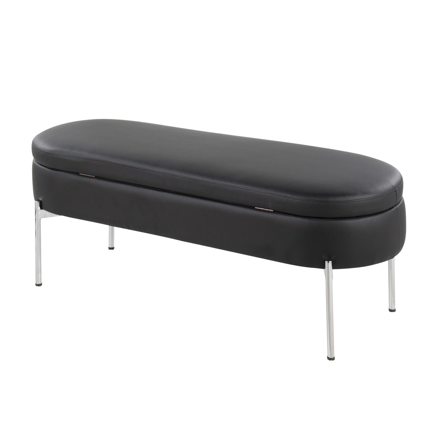 Majestic Office Furniture Contemporary/Glam Storage Bench in Gold Metal and Black Velvet