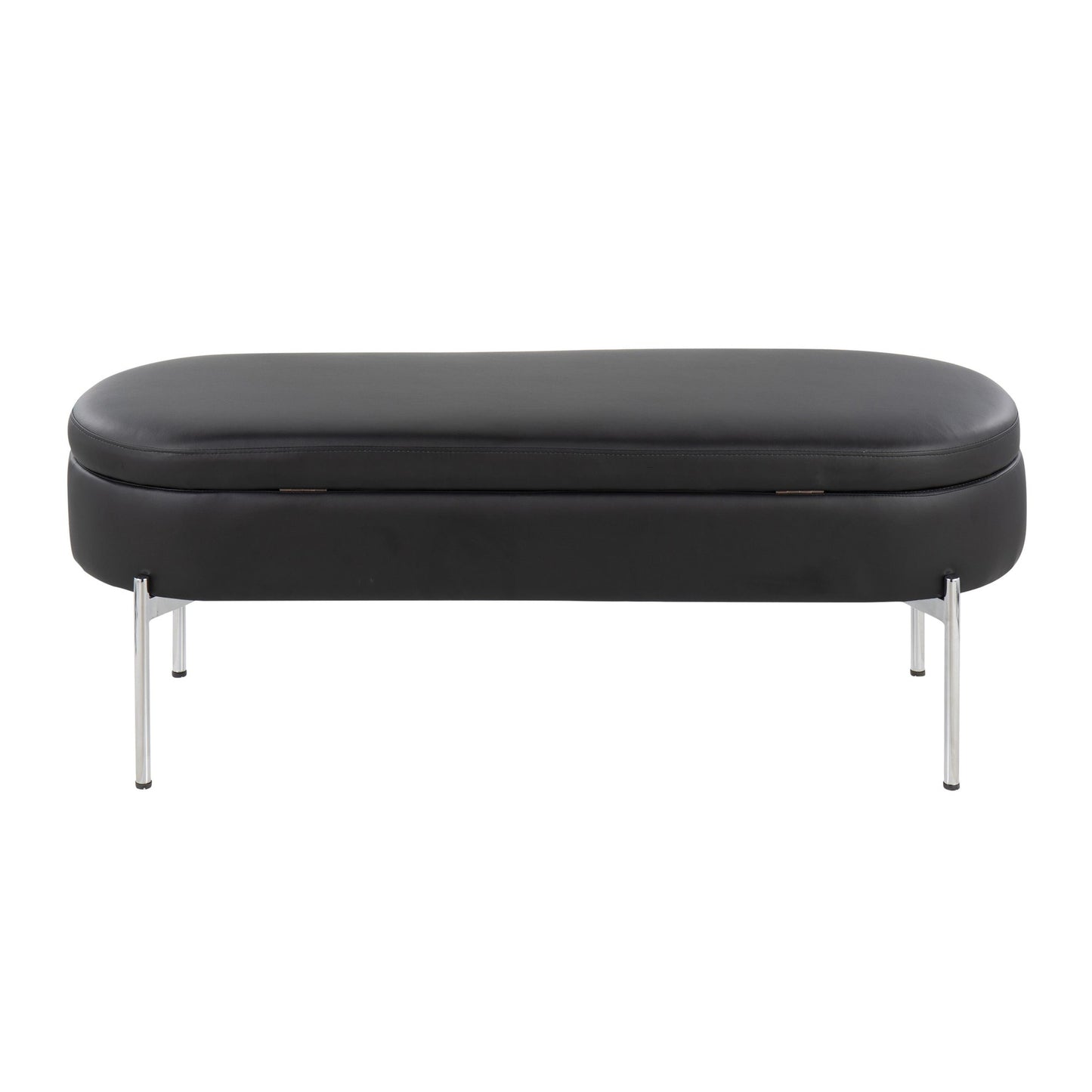 Majestic Office Furniture Contemporary/Glam Storage Bench in Gold Metal and Black Velvet