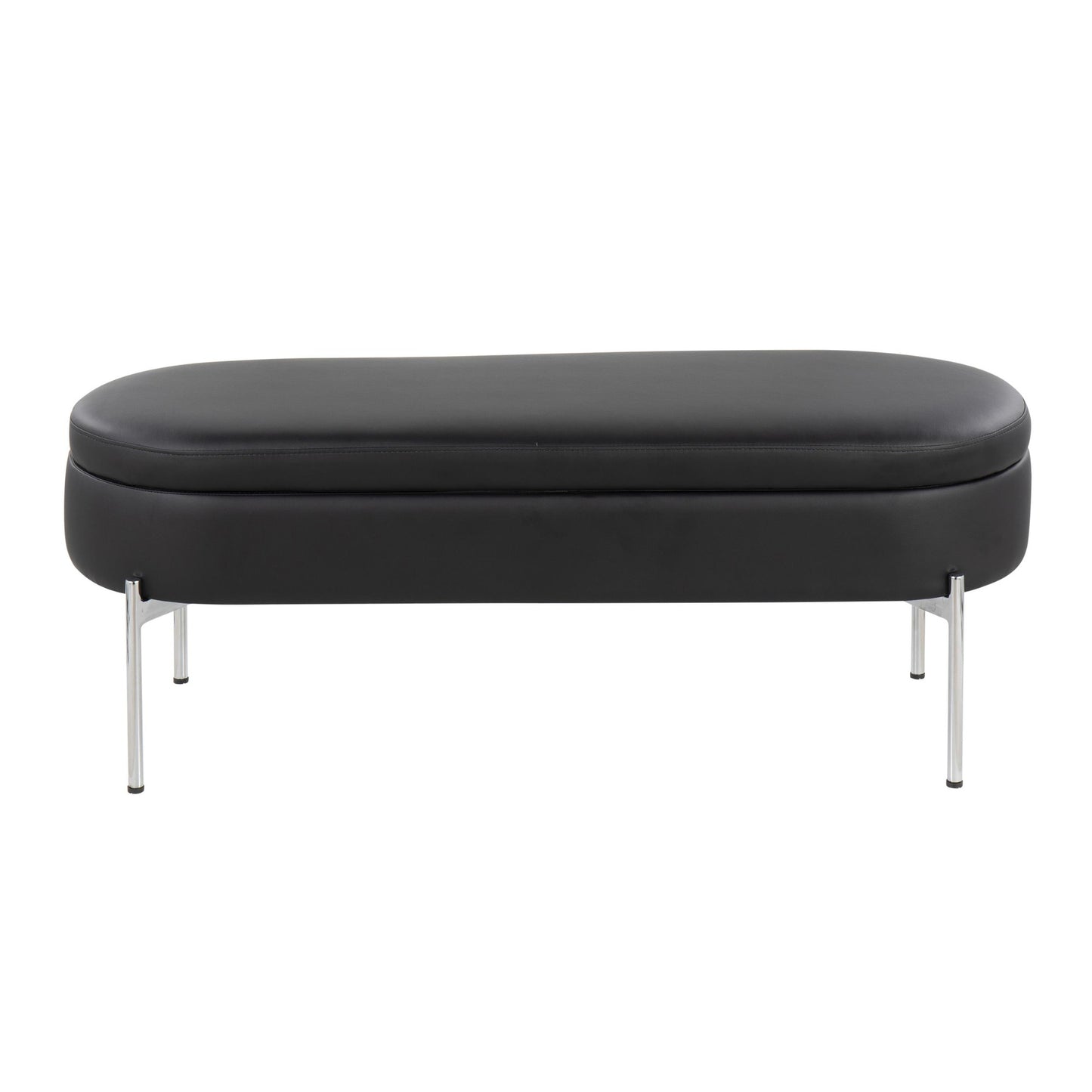 Majestic Office Furniture Contemporary/Glam Storage Bench in Gold Metal and Black Velvet