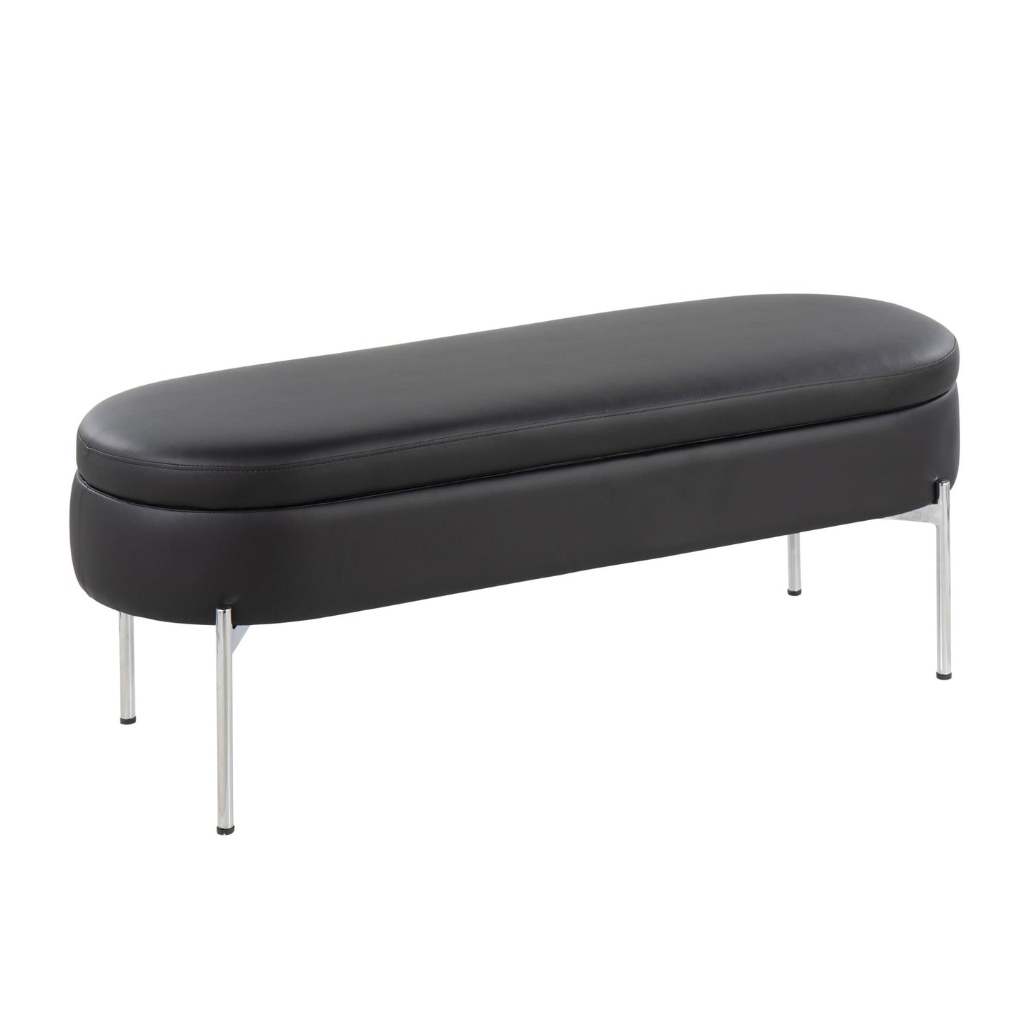 Majestic Office Furniture Contemporary/Glam Storage Bench in Gold Metal and Black Velvet