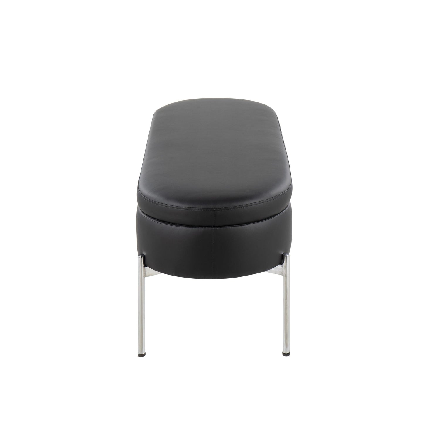 Majestic Office Furniture Contemporary/Glam Storage Bench in Gold Metal and Black Velvet