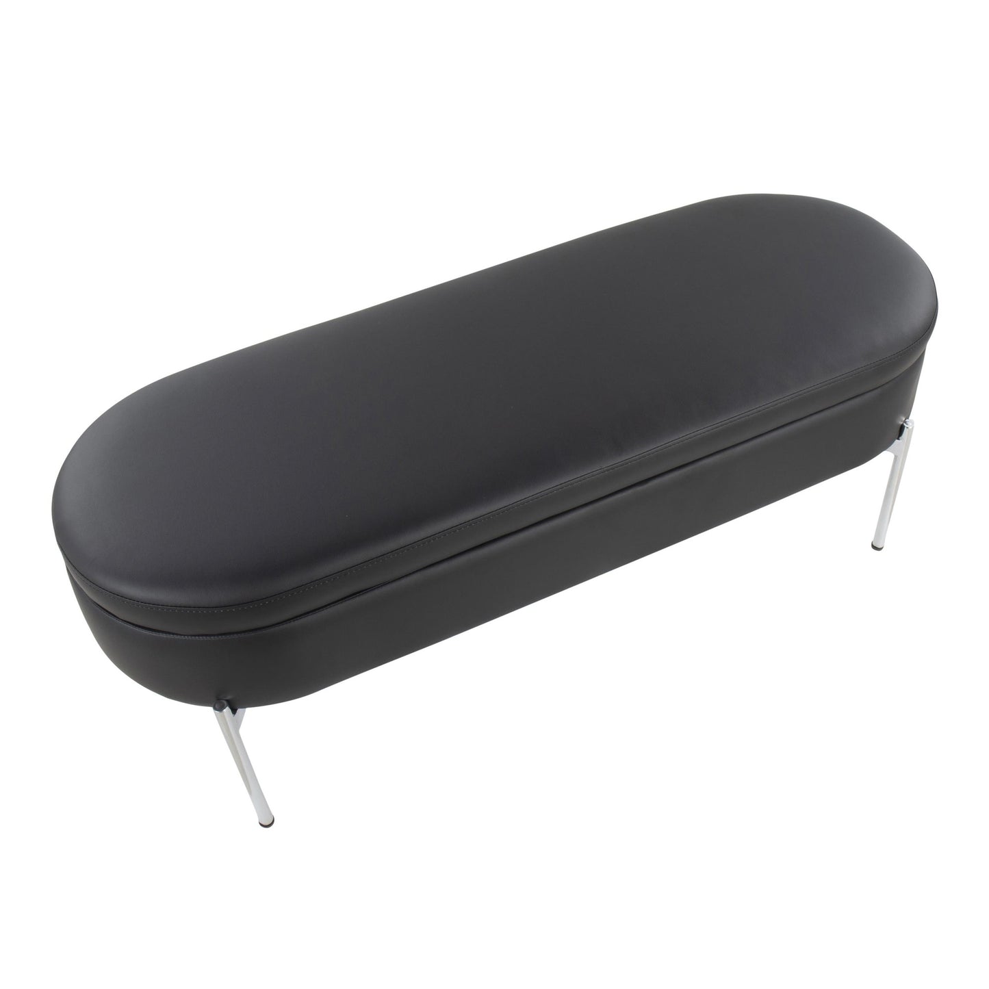 Majestic Office Furniture Contemporary/Glam Storage Bench in Gold Metal and Black Velvet