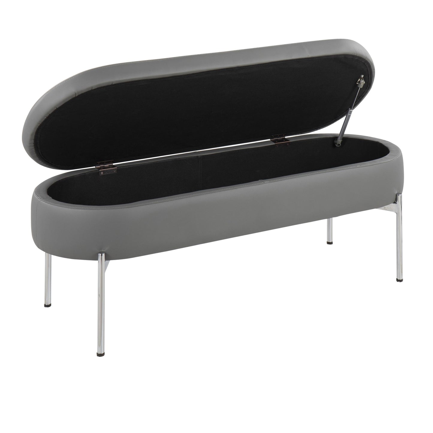 Majestic Office Furniture Contemporary/Glam Storage Bench in Gold Metal and Black Velvet