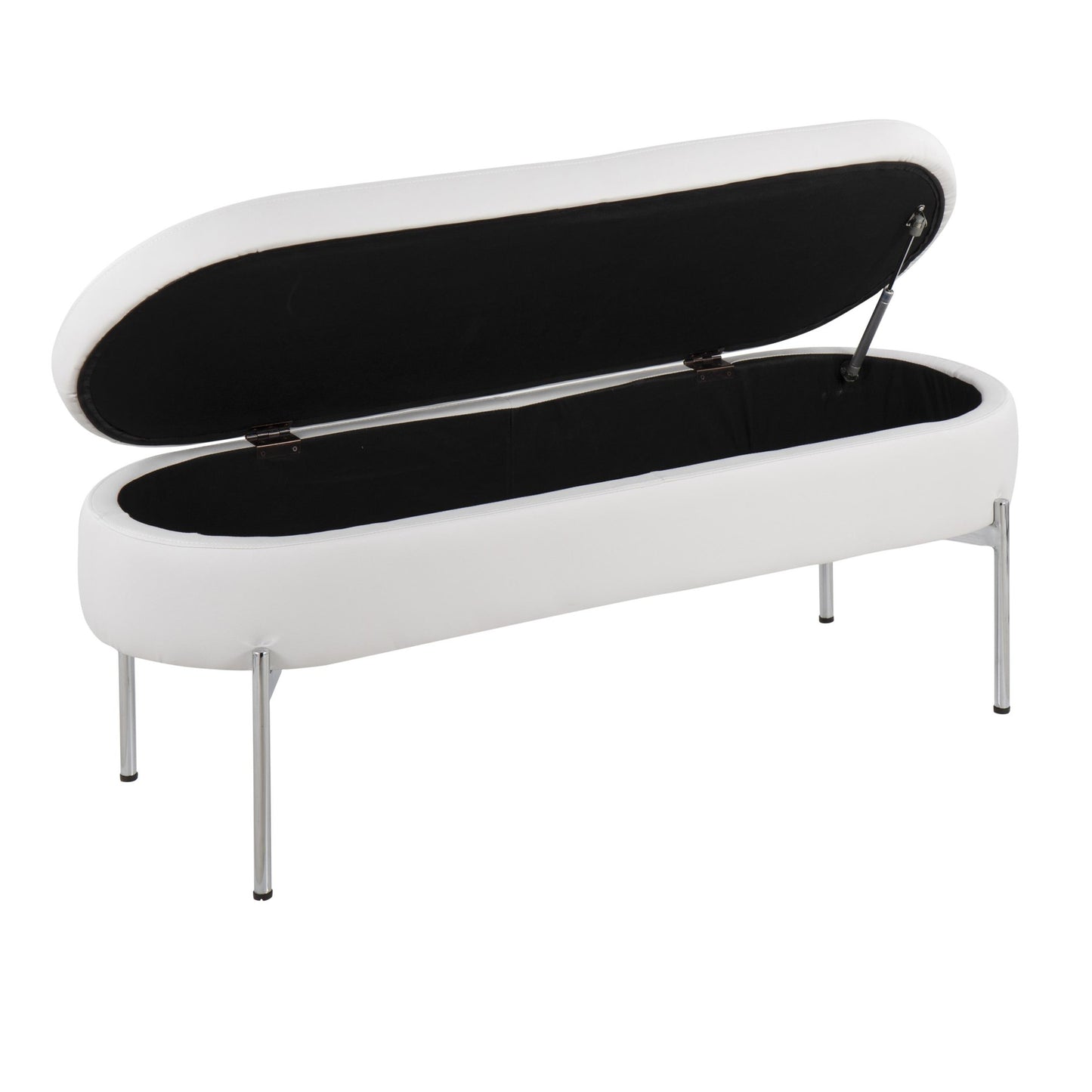 Majestic Office Furniture Contemporary/Glam Storage Bench in Gold Metal and Black Velvet