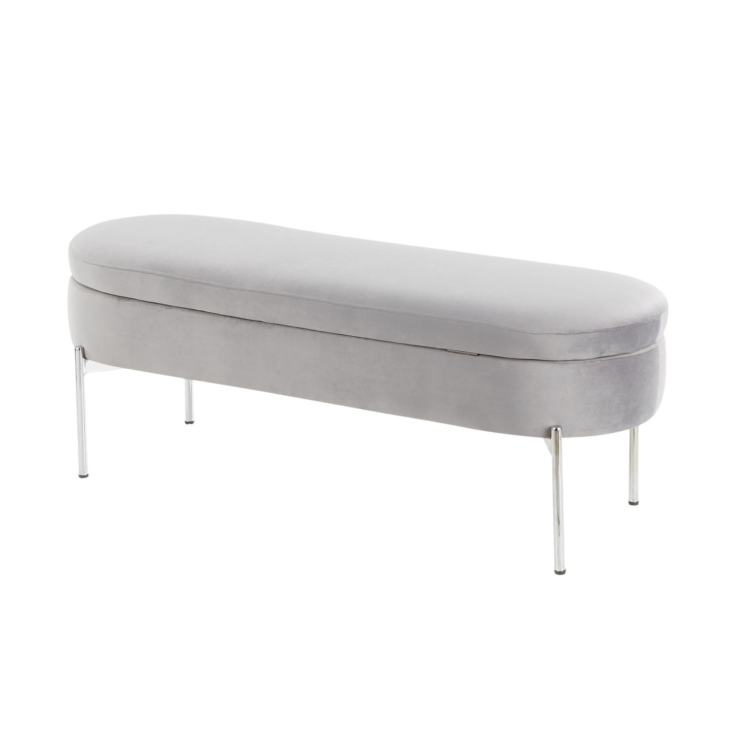 Majestic Office Furniture Contemporary/Glam Storage Bench in Gold Metal and Black Velvet