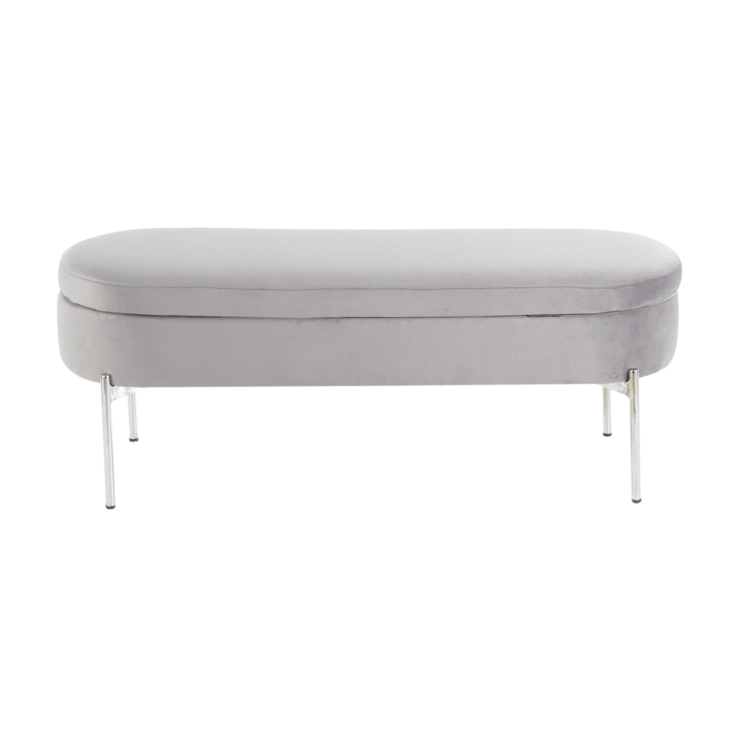 Majestic Office Furniture Contemporary/Glam Storage Bench in Gold Metal and Black Velvet