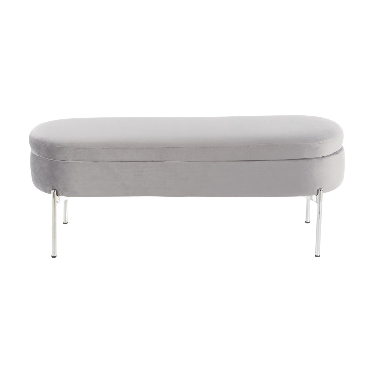 Majestic Office Furniture Contemporary/Glam Storage Bench in Gold Metal and Black Velvet