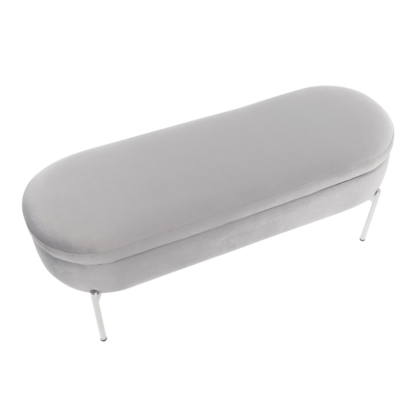 Majestic Office Furniture Contemporary/Glam Storage Bench in Gold Metal and Black Velvet