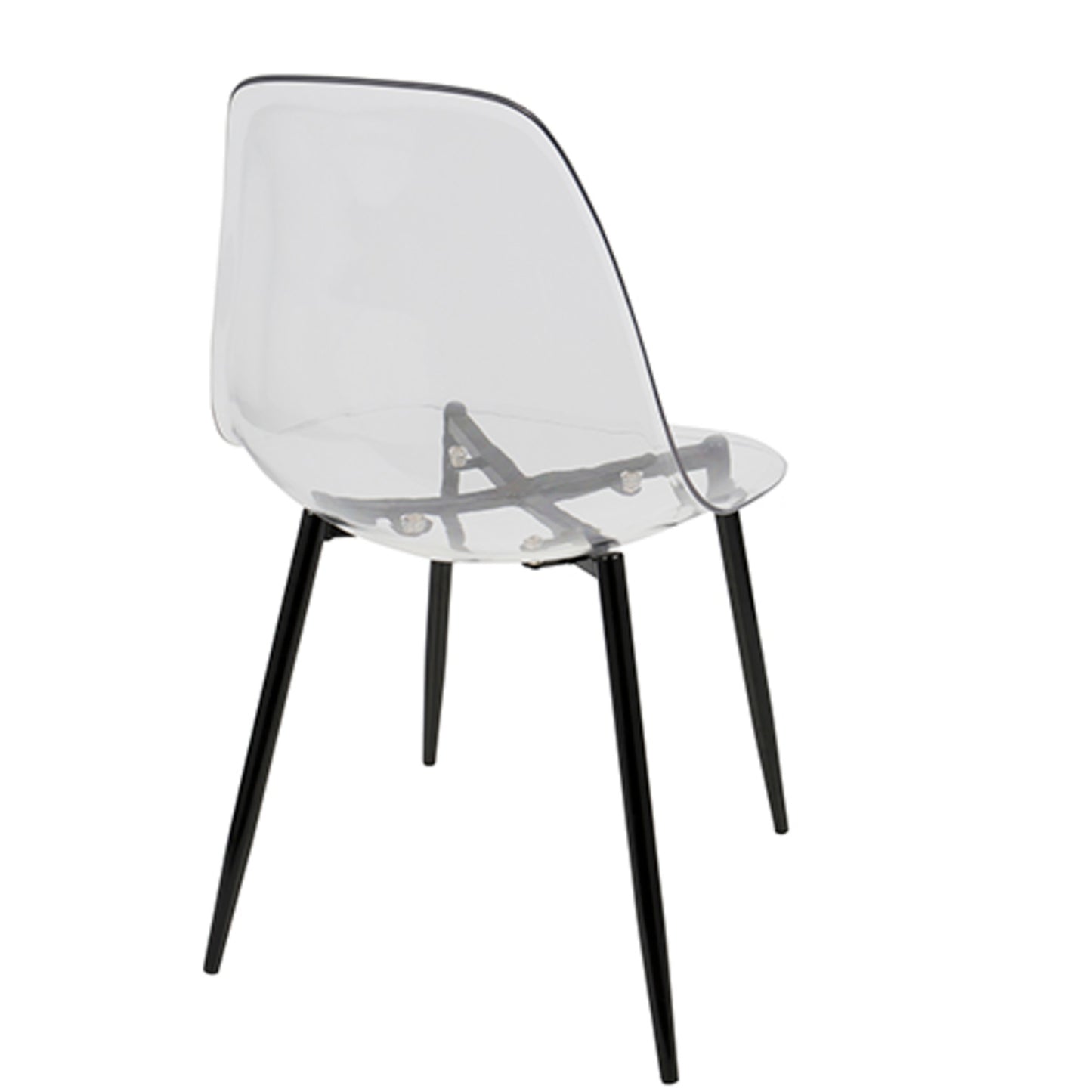 Majestic Office Furniture Mid-Century Modern Dining Chair in Black and Clear - Set of 2