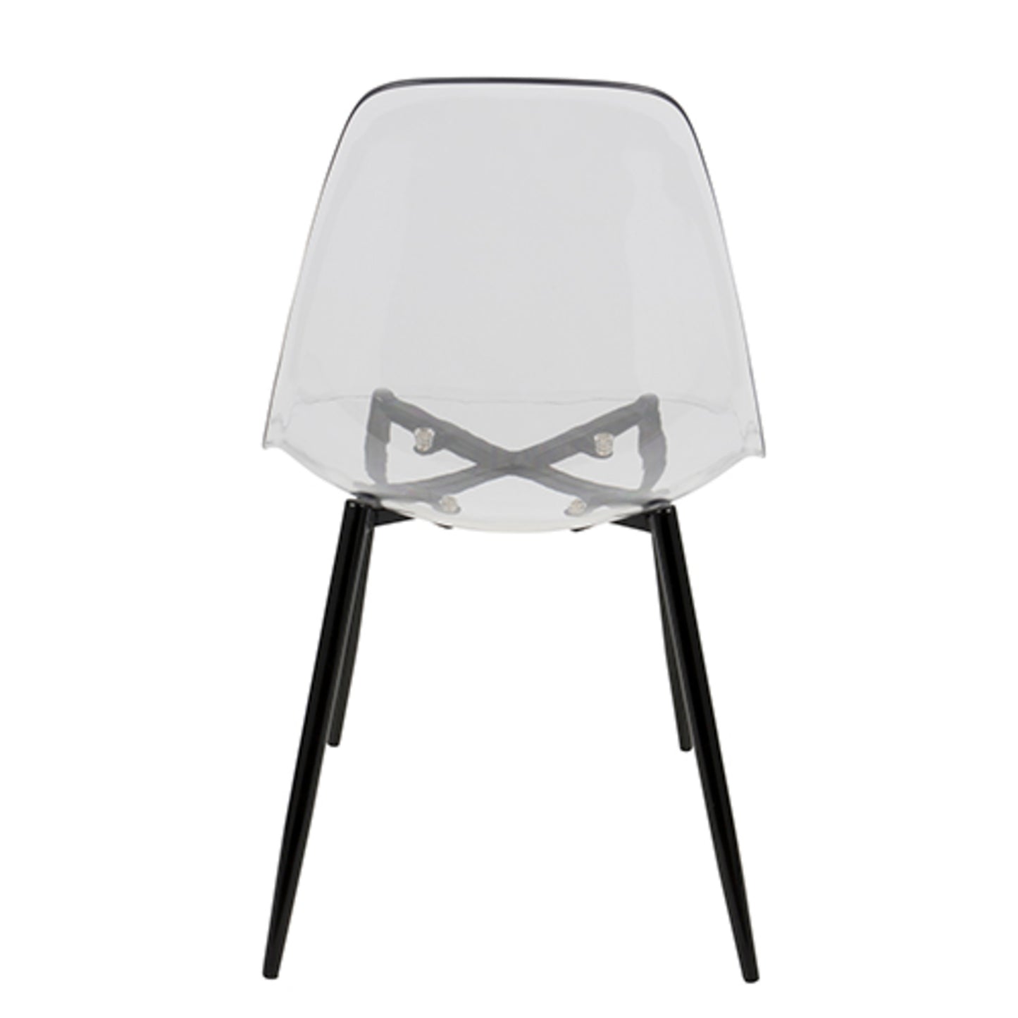 Majestic Office Furniture Mid-Century Modern Dining Chair in Black and Clear - Set of 2