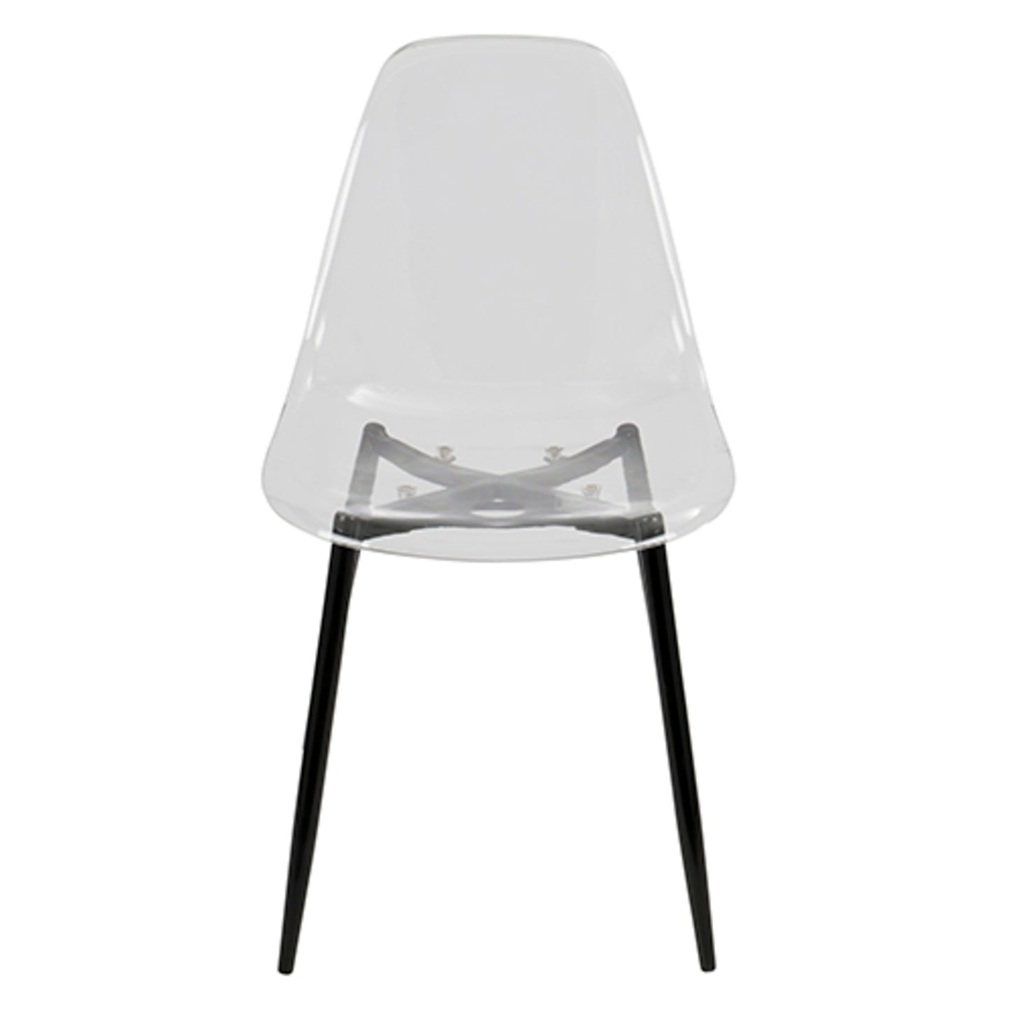 Majestic Office Furniture Mid-Century Modern Dining Chair in Black and Clear - Set of 2
