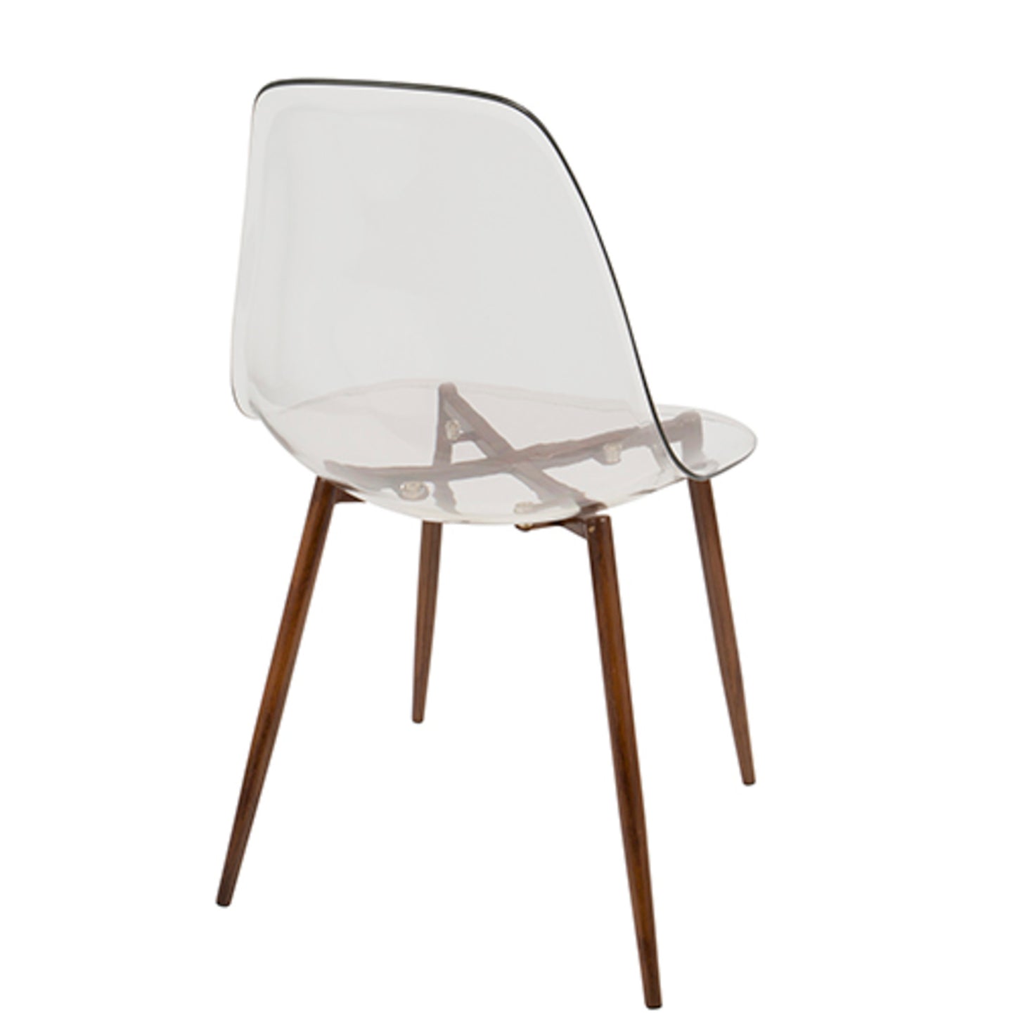Majestic Office Furniture Mid-Century Modern Dining Chair in Black and Clear - Set of 2