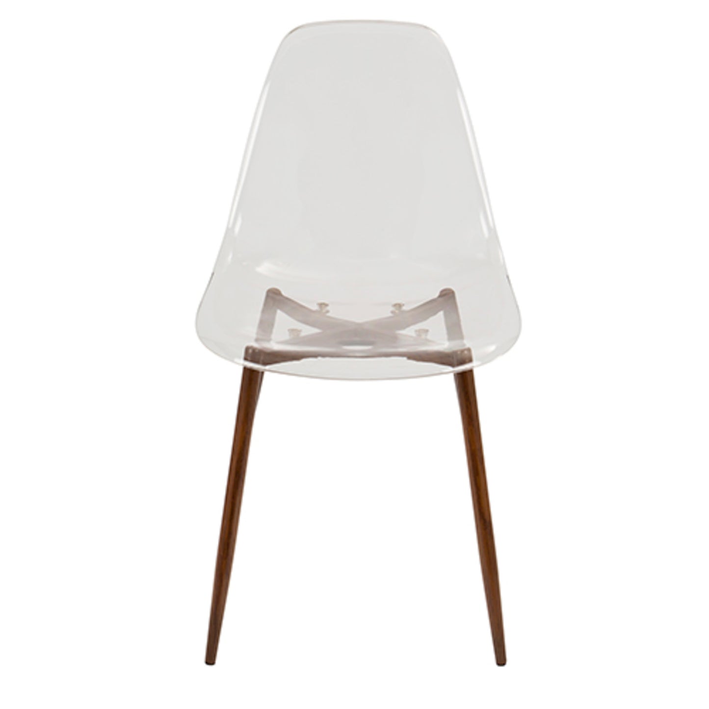 Majestic Office Furniture Mid-Century Modern Dining Chair in Black and Clear - Set of 2