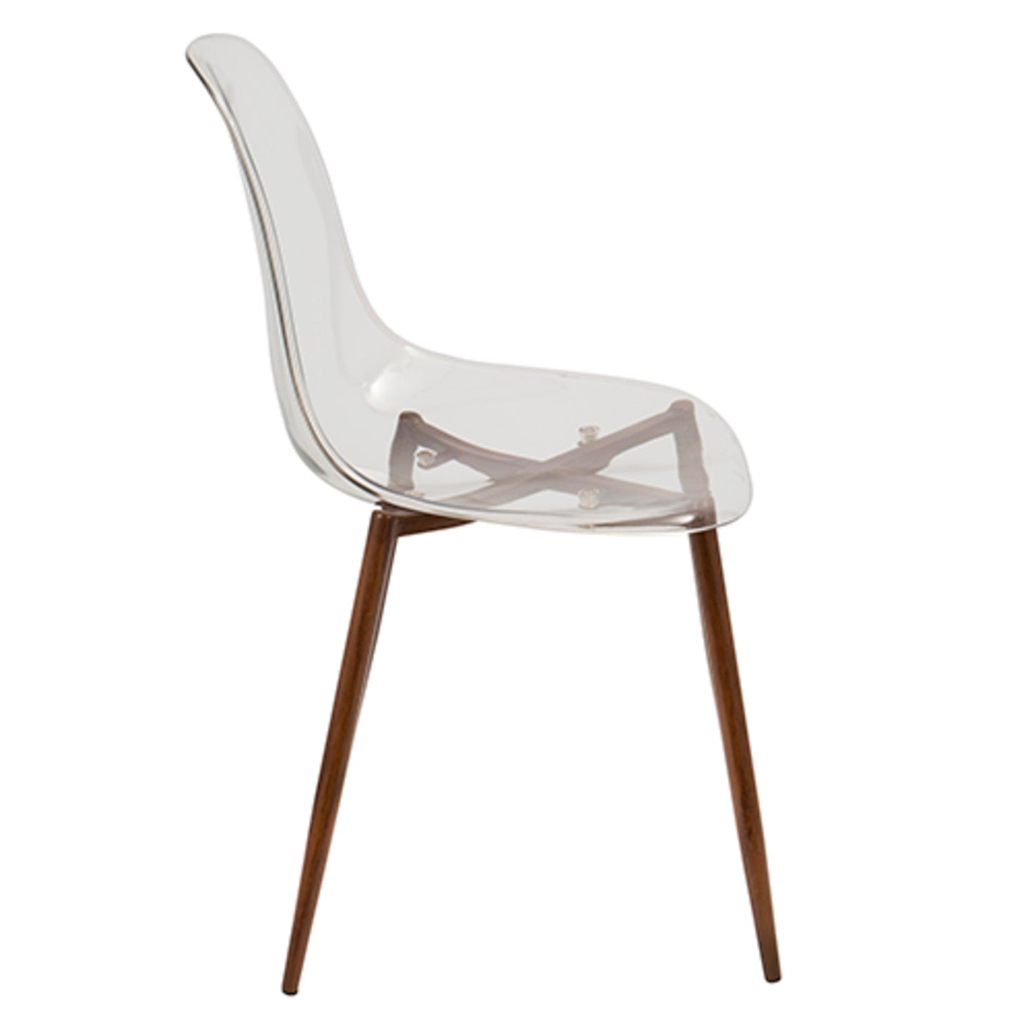 Majestic Office Furniture Mid-Century Modern Dining Chair in Black and Clear - Set of 2