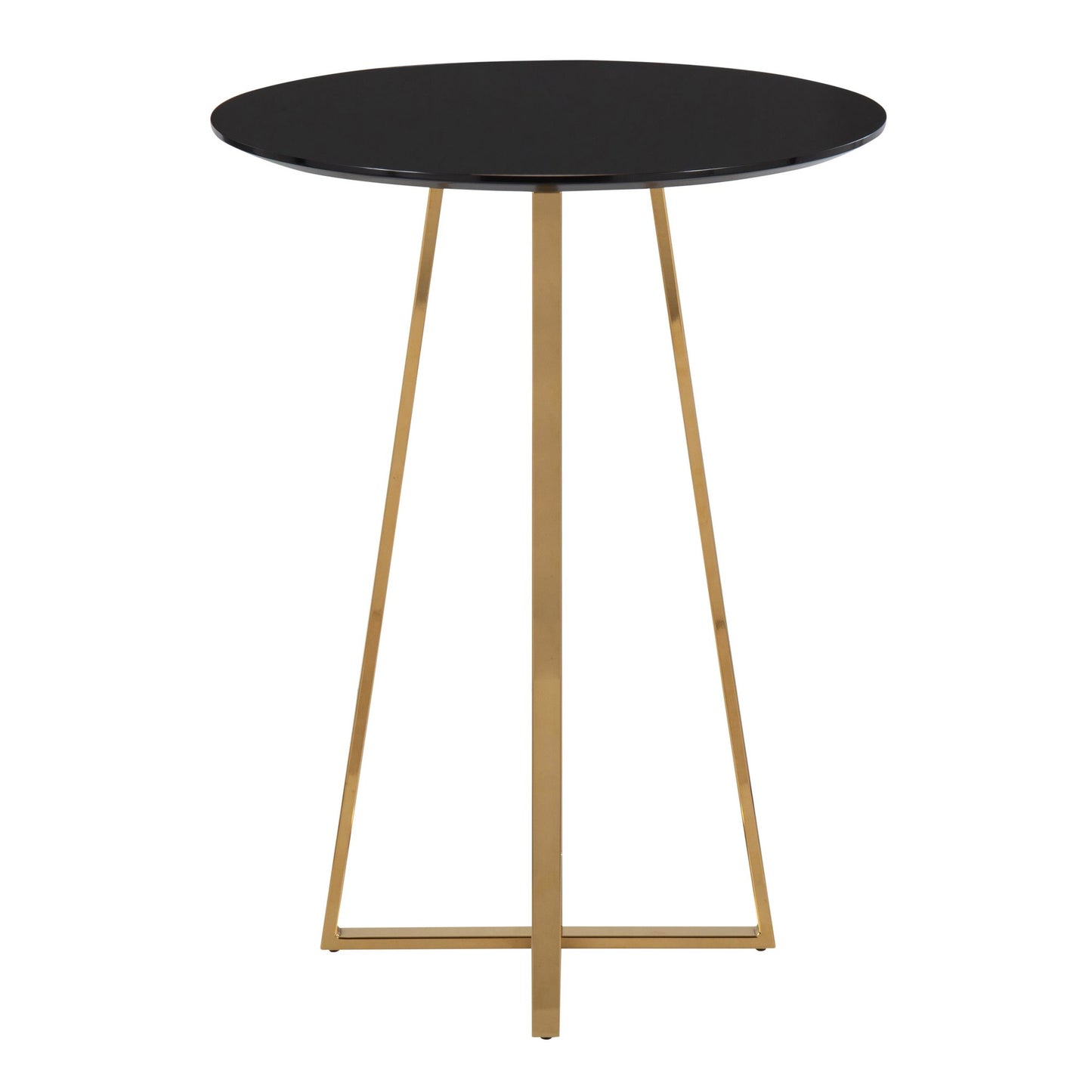 Majestic Office Furniture Cece Contemporary/Glam Counter Table in Gold Steel and White Wood