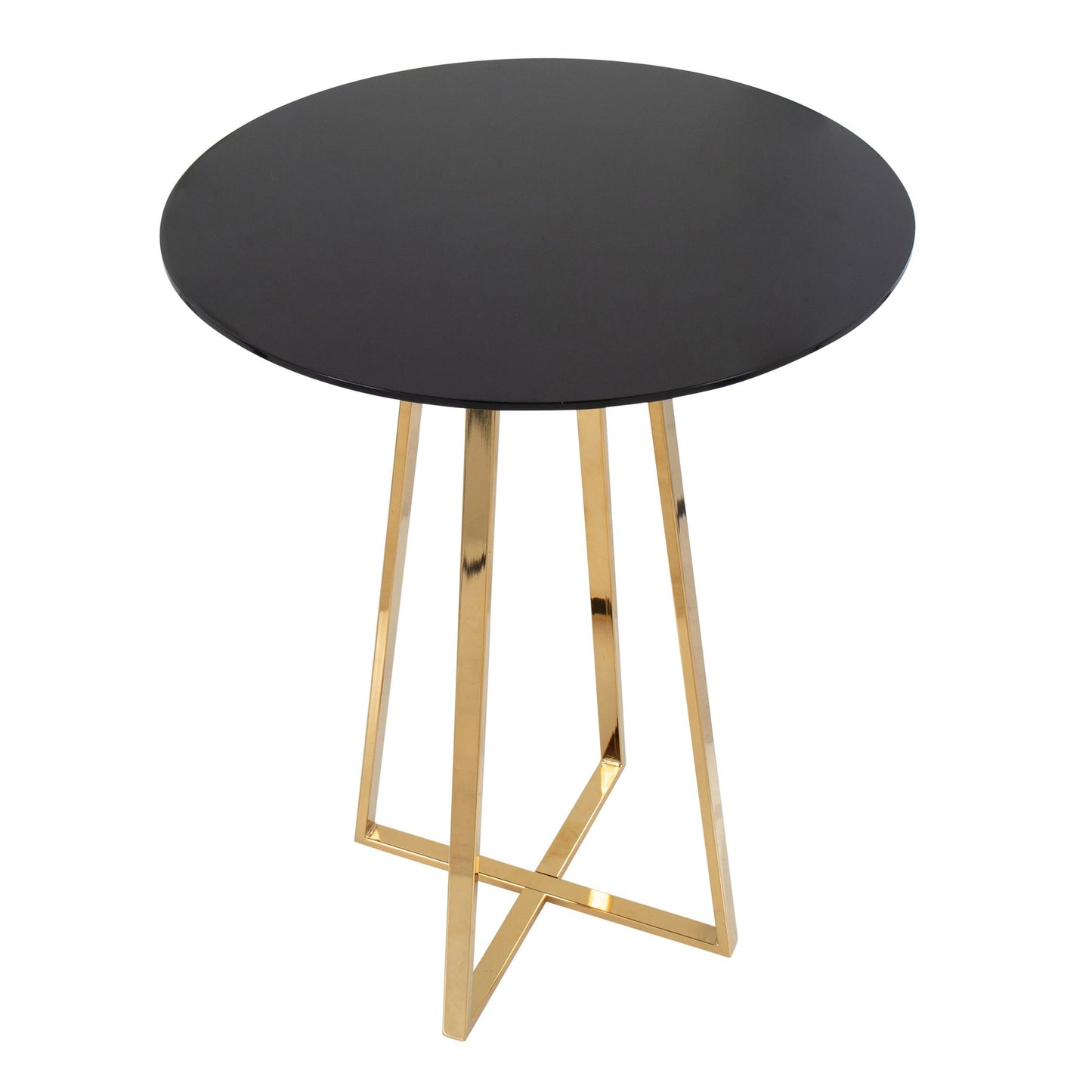 Majestic Office Furniture Cece Contemporary/Glam Counter Table in Gold Steel and White Wood