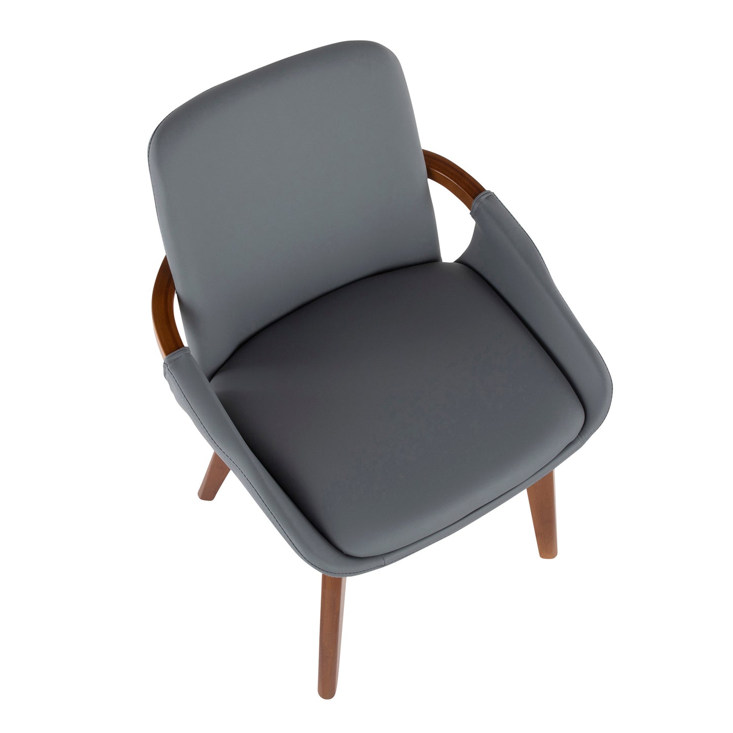 Majestic Office Furniture Mid-Century Chair in Natural Bamboo and Light Grey Noise Fabric