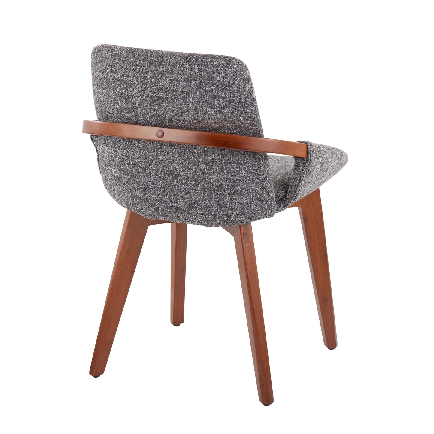 Majestic Office Furniture Mid-Century Chair in Natural Bamboo and Light Grey Noise Fabric
