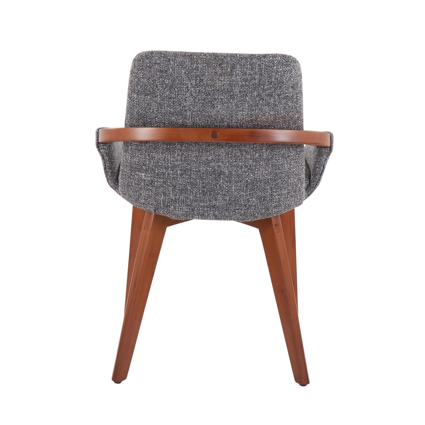 Majestic Office Furniture Mid-Century Chair in Natural Bamboo and Light Grey Noise Fabric