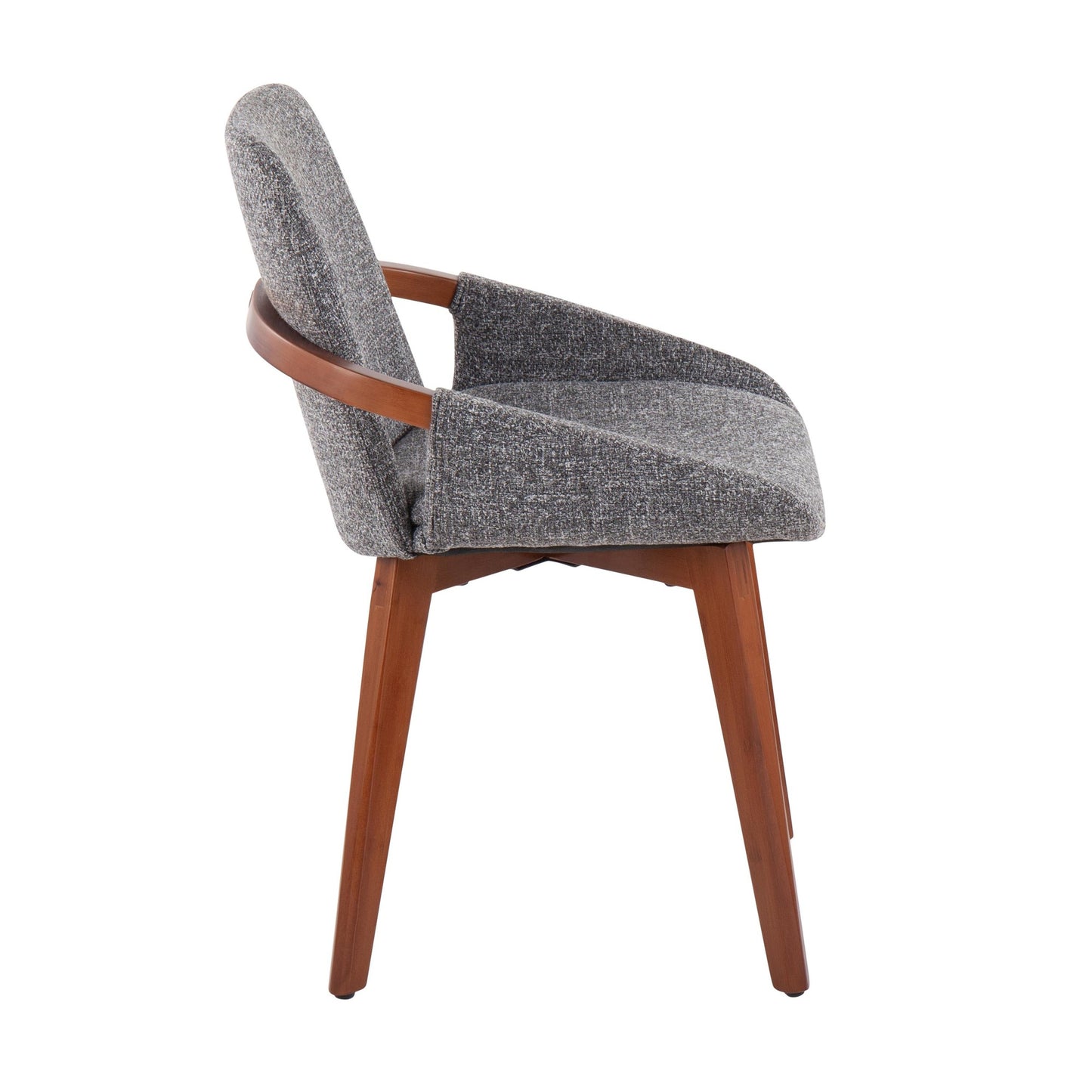 Majestic Office Furniture Mid-Century Chair in Natural Bamboo and Light Grey Noise Fabric