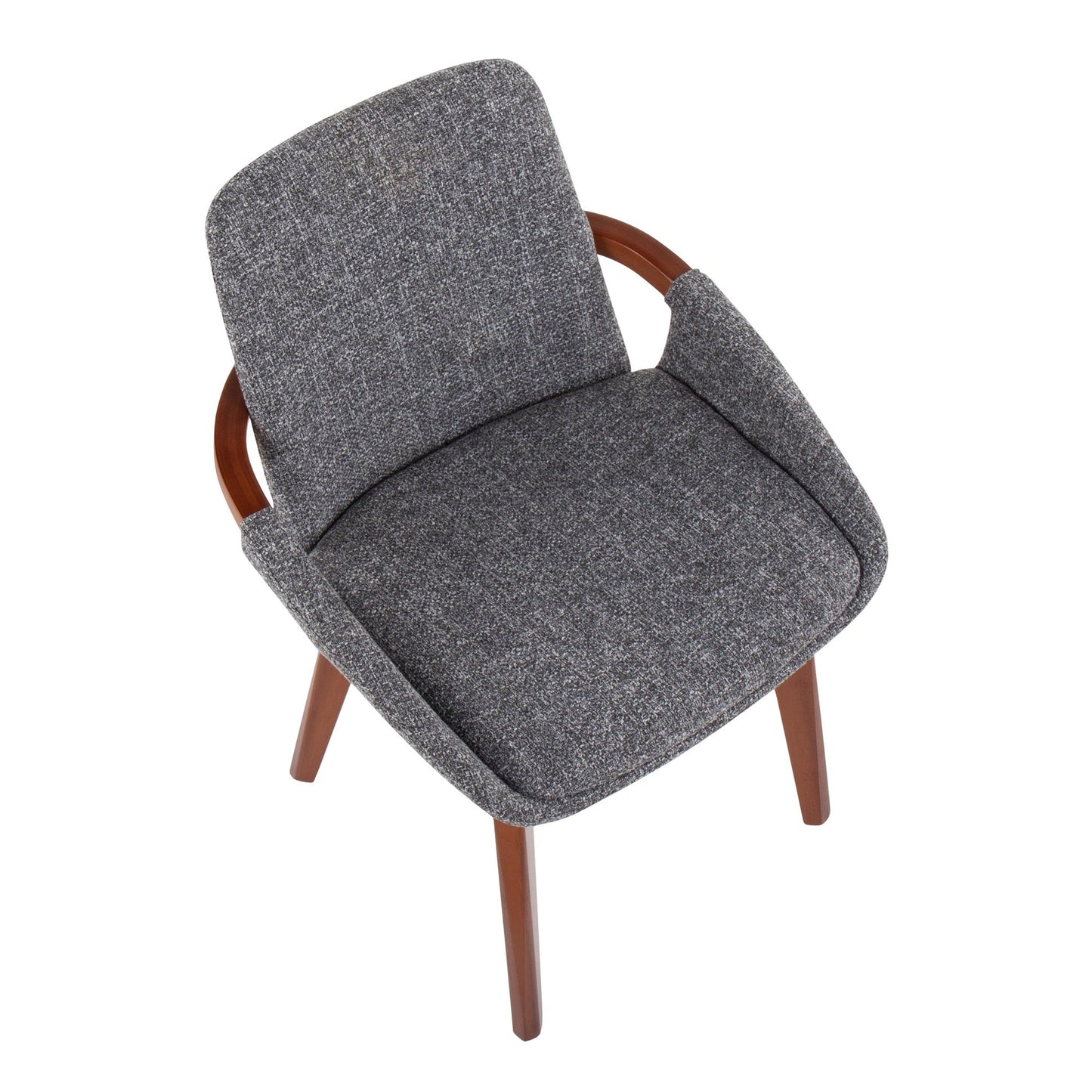 Majestic Office Furniture Mid-Century Chair in Natural Bamboo and Light Grey Noise Fabric