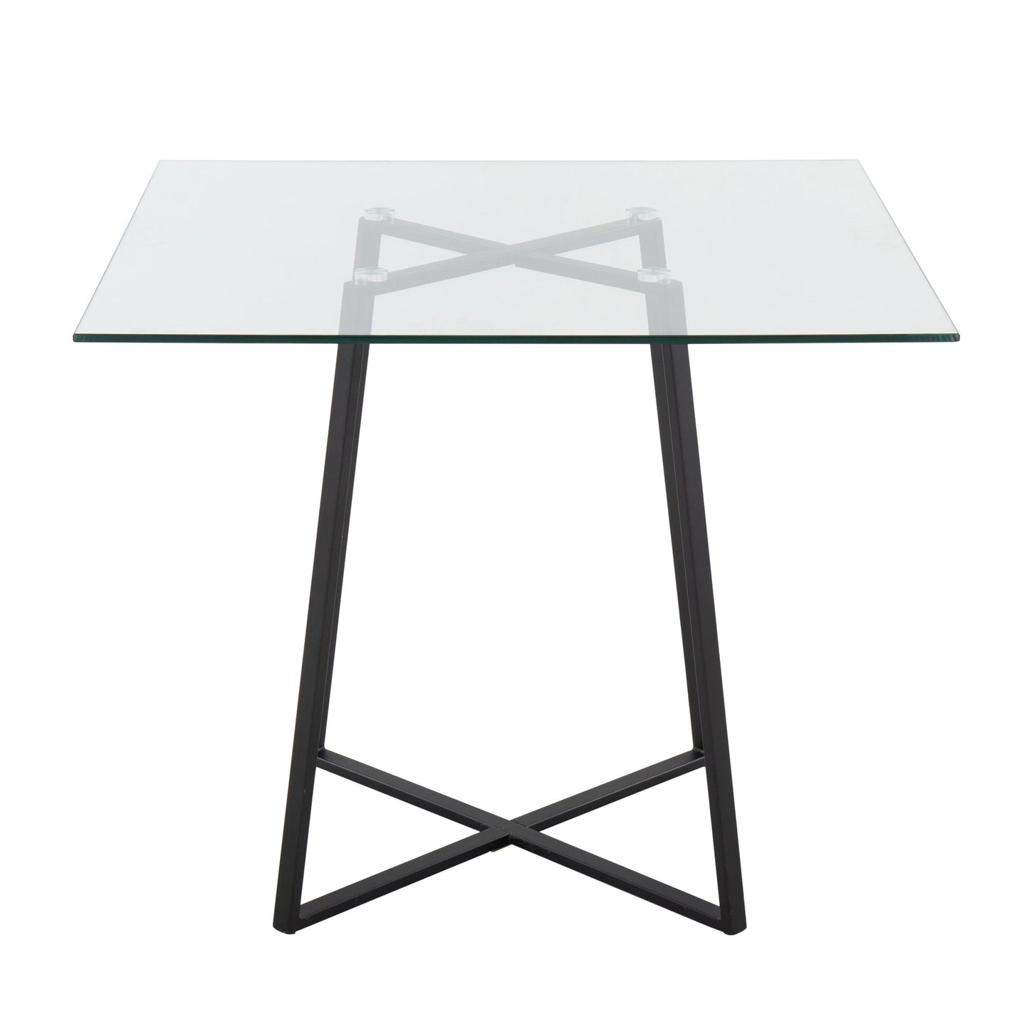 Cosmo Contemporary/glam Square Dining Table with Gold Metal Legs and Clear Glass Top