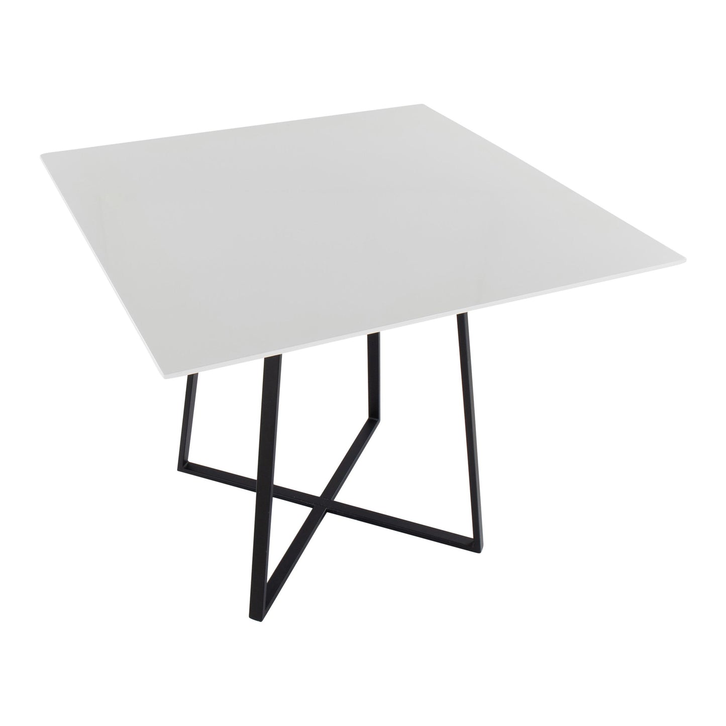 Majestic Office Furniture Contemporary/glam Square Dining Table with Gold Metal Legs and Clear Glass Top