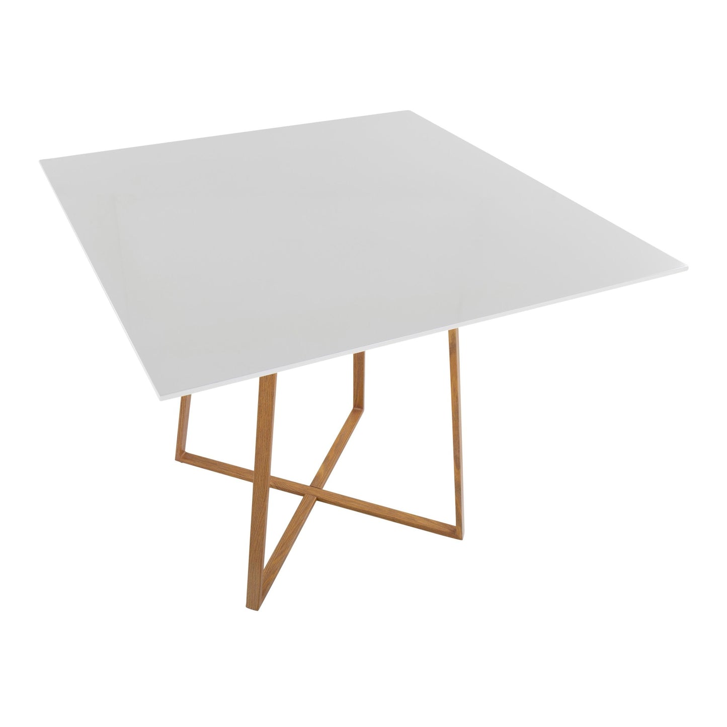 Majestic Office Furniture Contemporary/glam Square Dining Table with Gold Metal Legs and Clear Glass Top