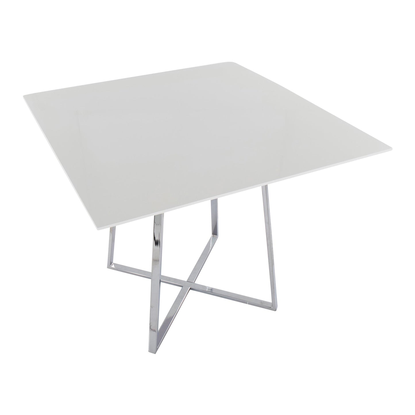 Majestic Office Furniture Contemporary/glam Square Dining Table with Gold Metal Legs and Clear Glass Top