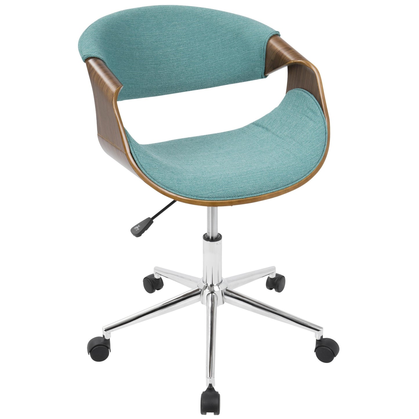 Majestic Office Furniture Mid-Century Modern Office Chair in Walnut and Cream