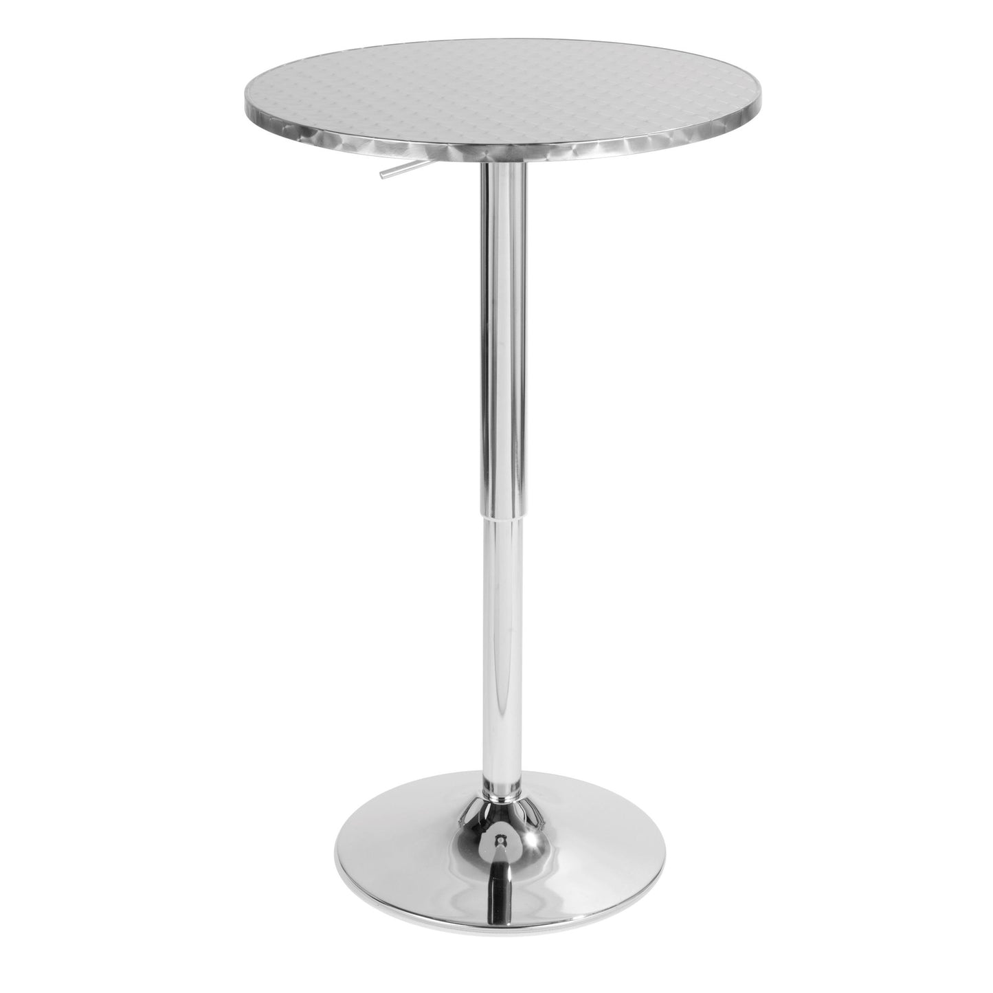 Majestic Office Furniture Contemporary Adjustable Round Bar Table in Silver