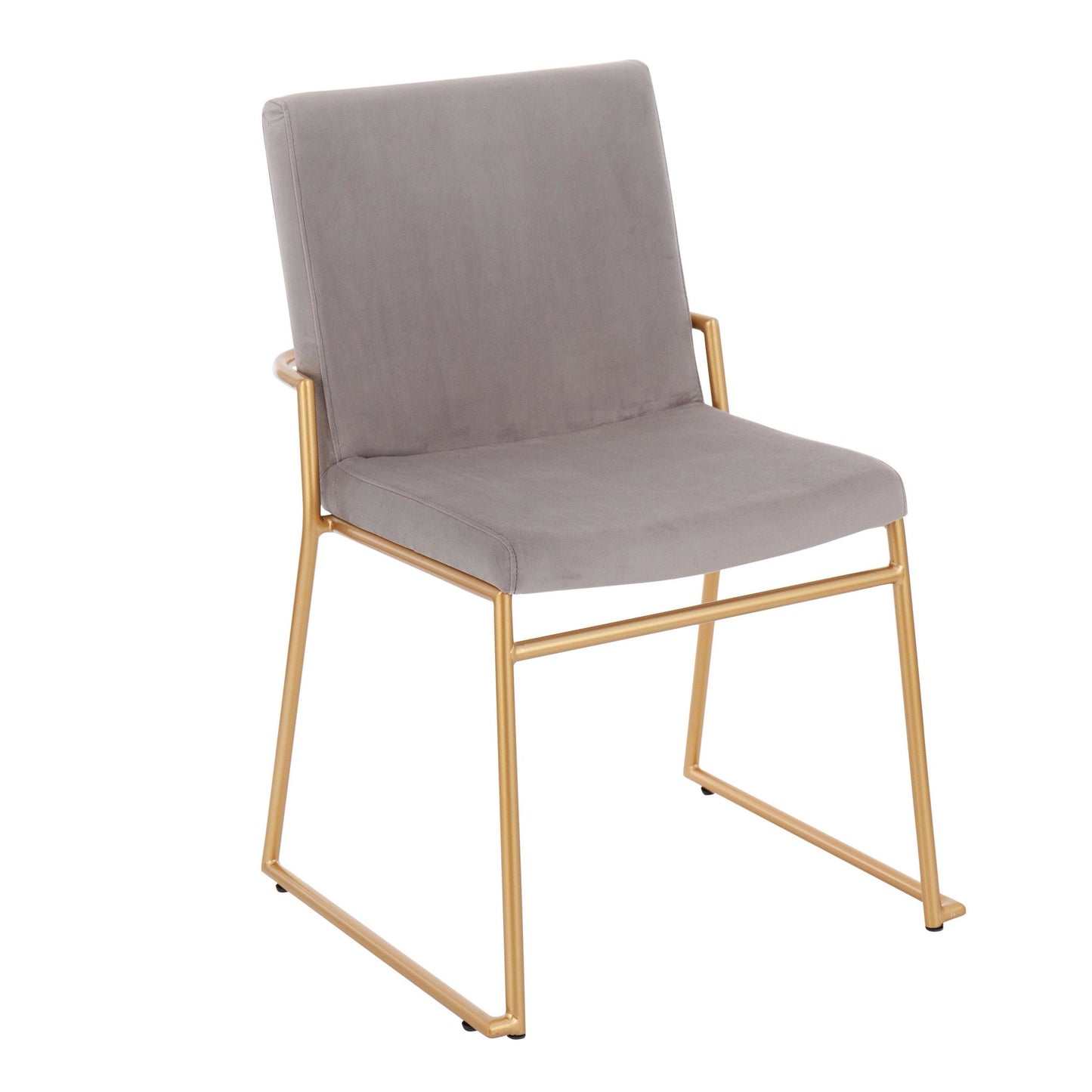 Contemporary Dining Chair in Gold Steel and Black Faux Leather by Majestic Office Furniture - Set of 2