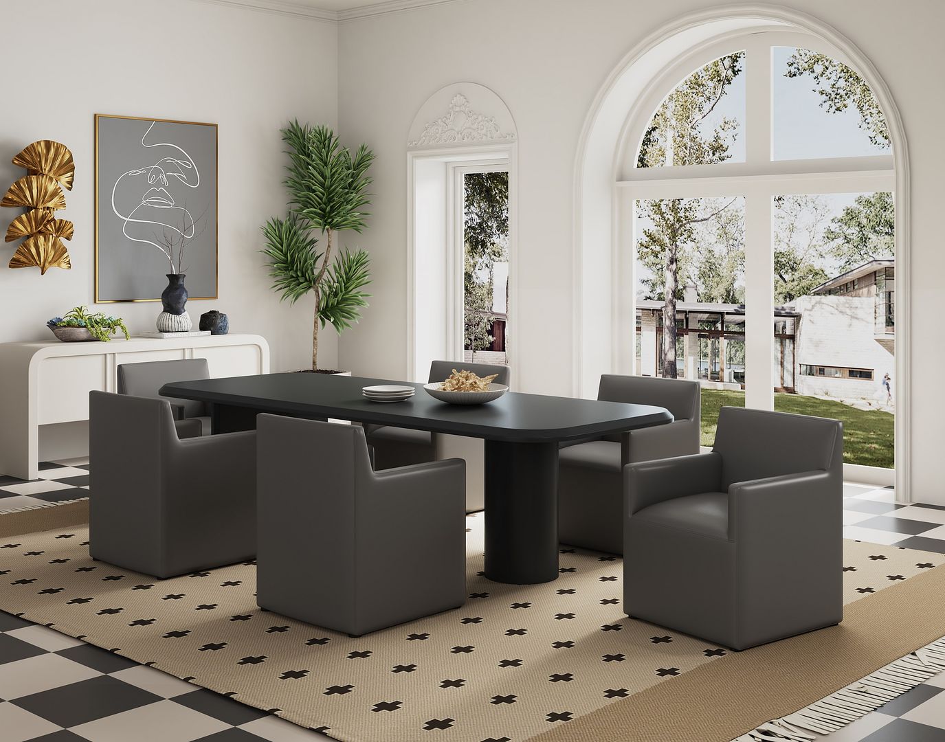 Manhattan Comfort Anna Square Dining Armchair