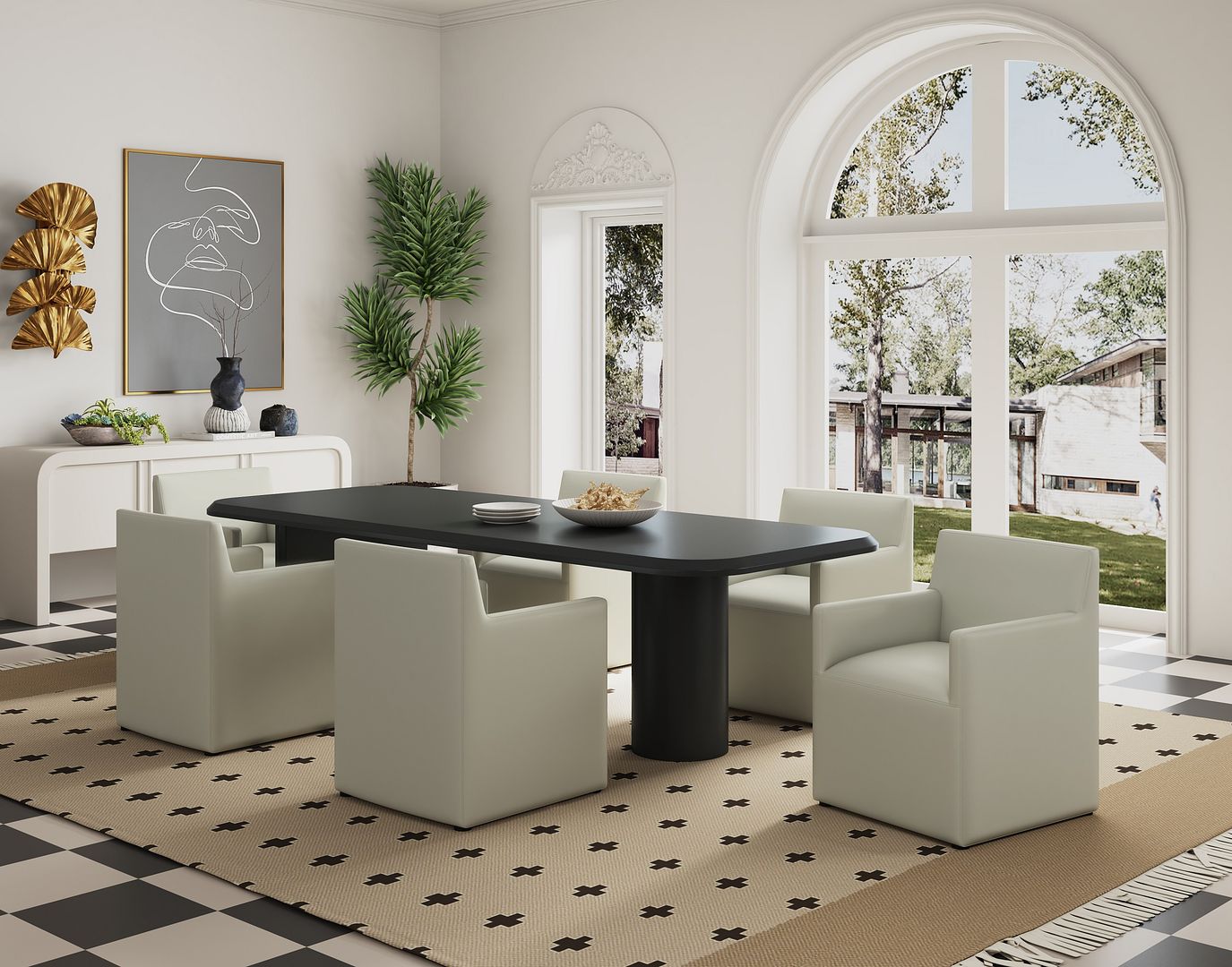 Manhattan Comfort Anna Square Dining Armchair