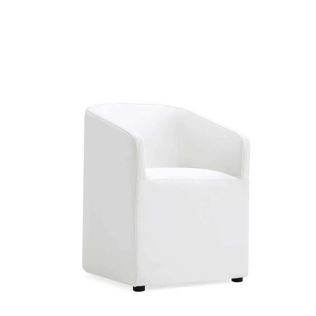 Manhattan Comfort Anna Modern Round Faux Leather Dining Armchair