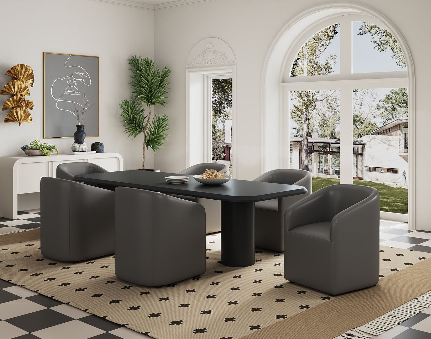 Manhattan Comfort Anna Round Dining Armchair
