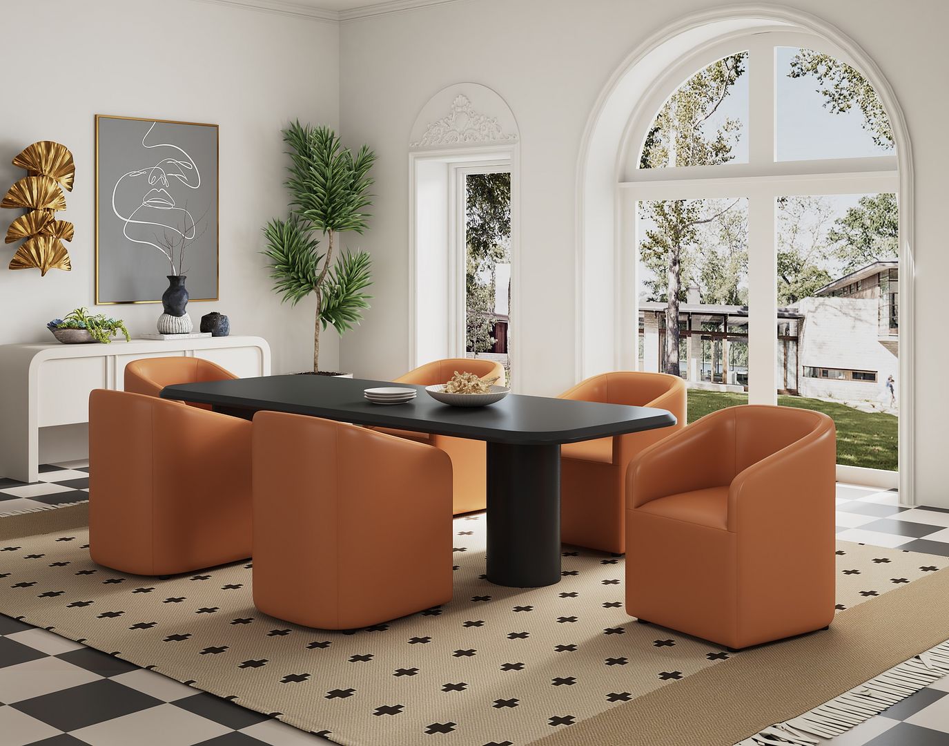 Manhattan Comfort Anna Round Dining Armchair