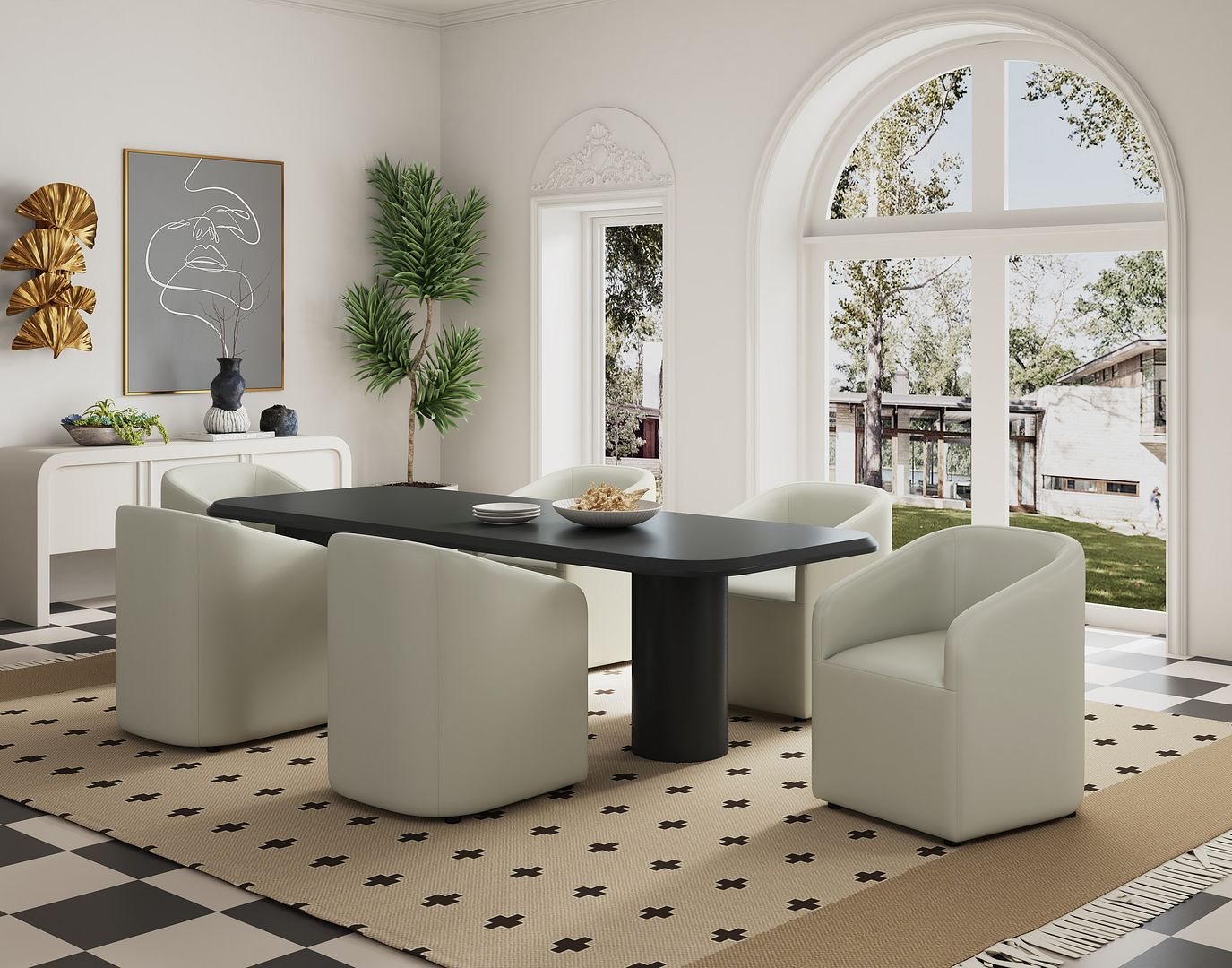 Manhattan Comfort Anna Round Dining Armchair
