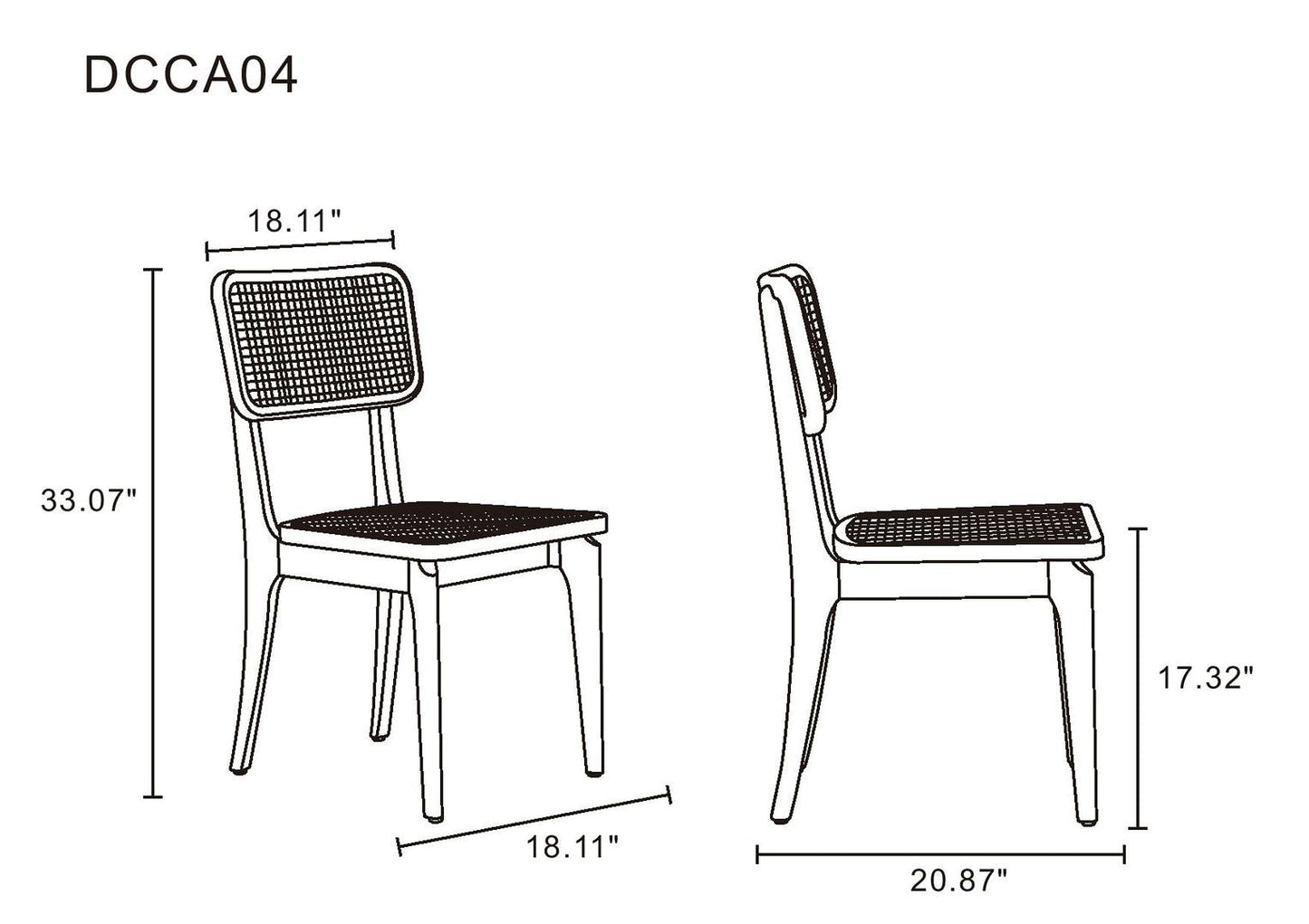Manhattan Comfort Giverny Cane Dining Chair